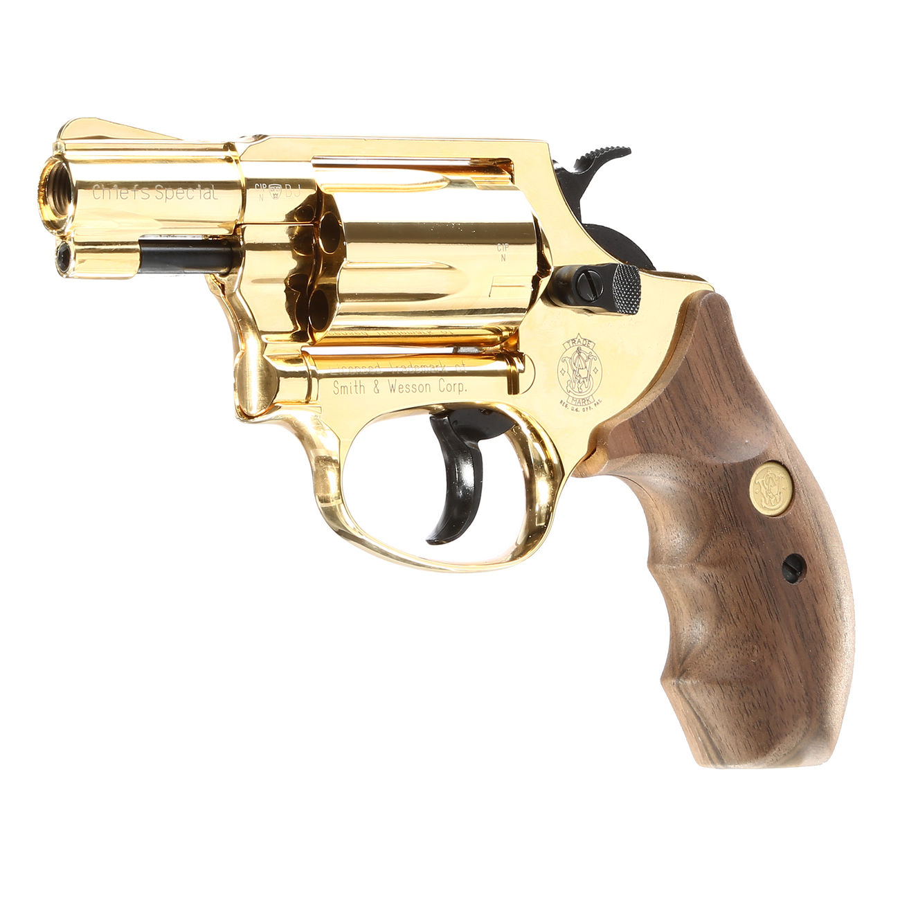 Smith & Wesson Chiefs Special Schreckschussrevolver 9mm R.K. Gold Finish 24 Karat Bild 1