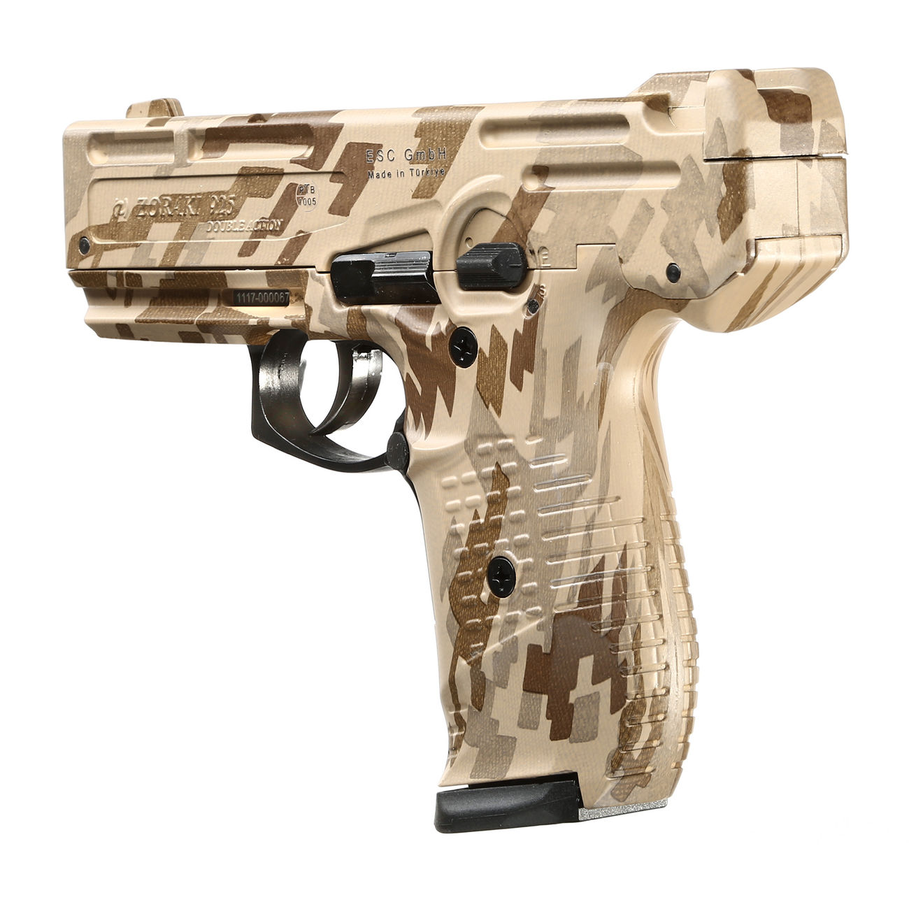   Zoraki 925 Schreckschuss-Maschinenpistole 9mm P.A.K. camo inkl. 2 Magazinen u. Polymerkoffer Bild 2