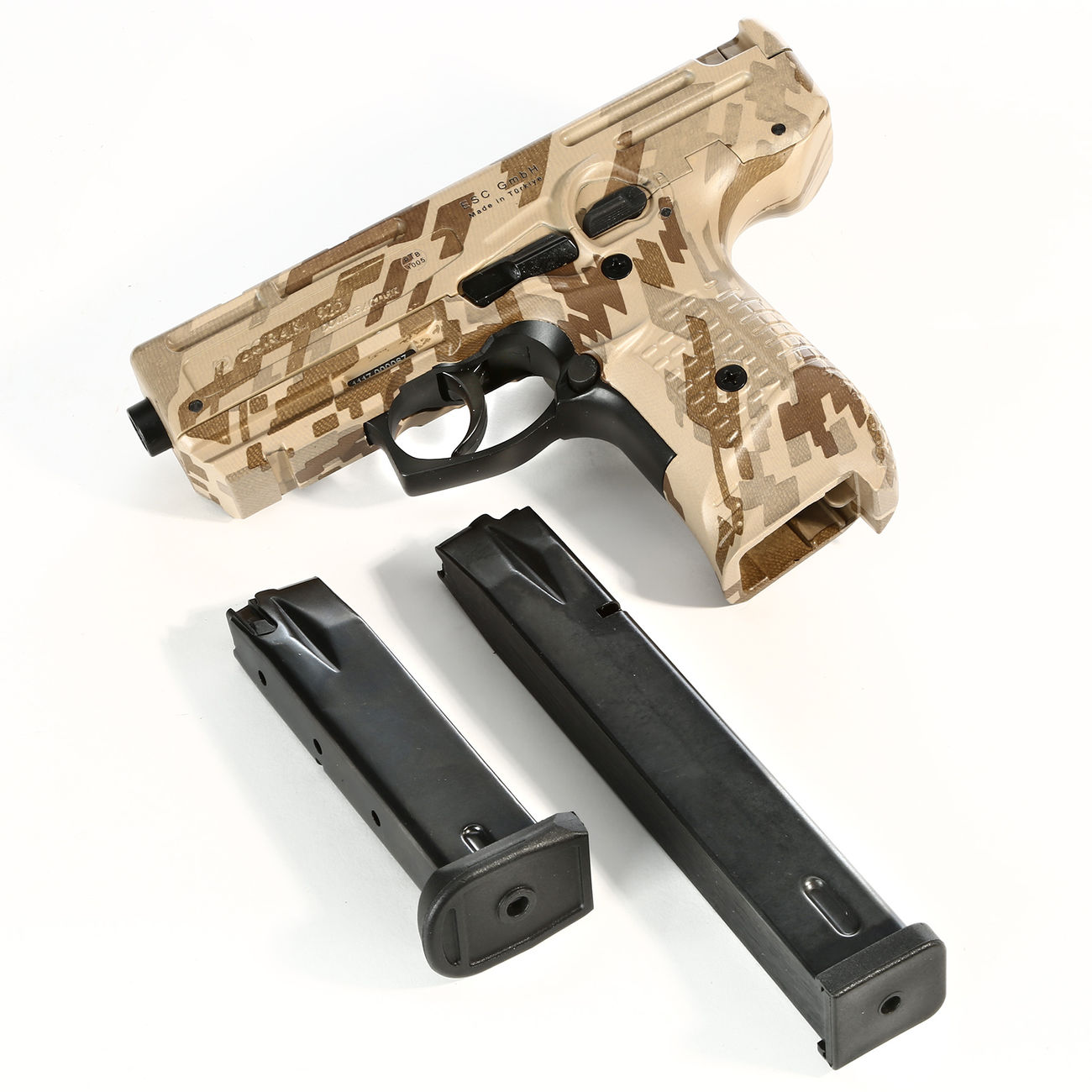   Zoraki 925 Schreckschuss-Maschinenpistole 9mm P.A.K. camo inkl. 2 Magazinen u. Polymerkoffer Bild 3