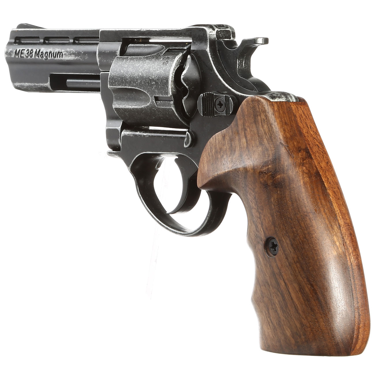 ME38 Magnum Schreckschuss Revolver 9mm R.K. Antik Look mit Holzgriffschalen Bild 1