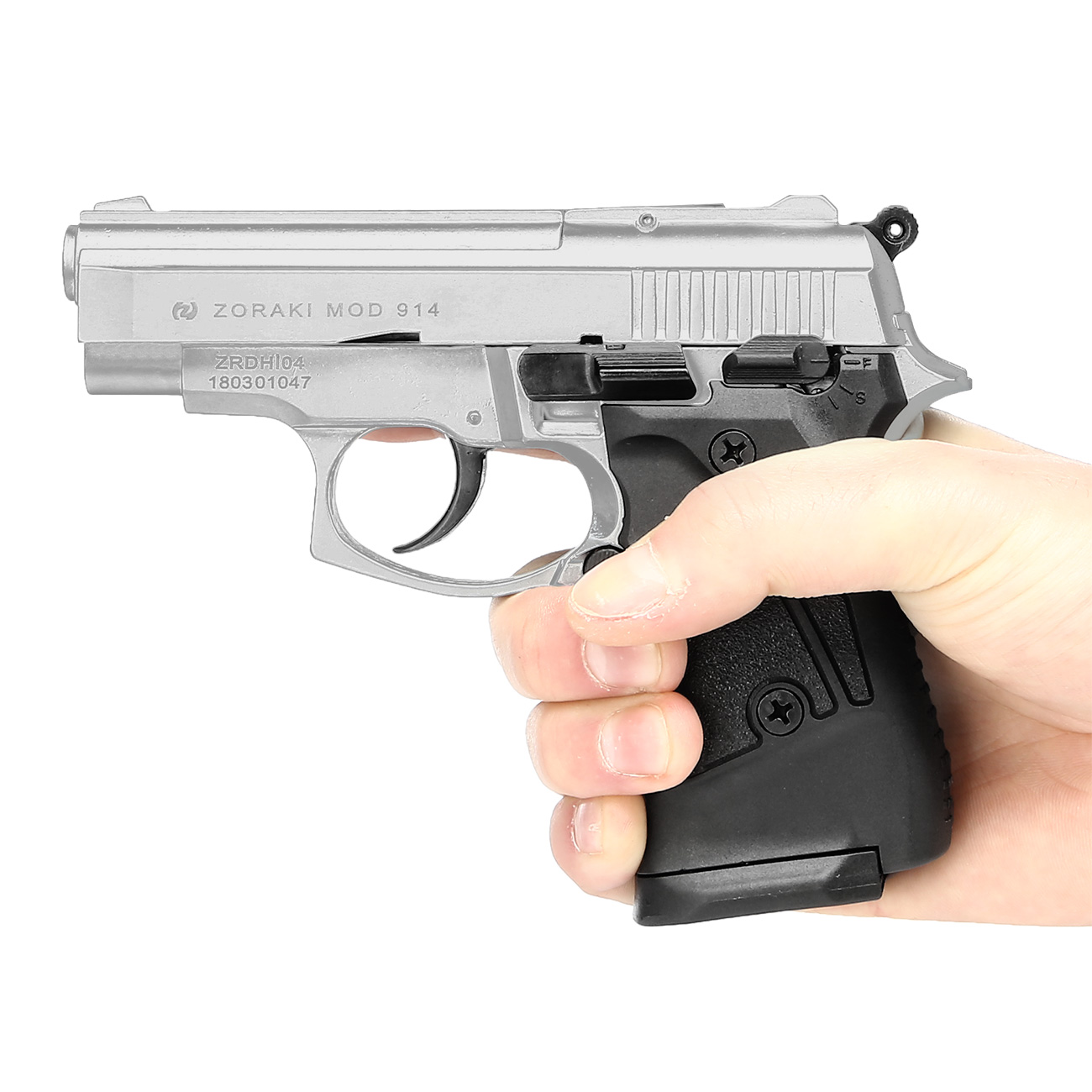 Zoraki 914 Schreckschuss Pistole 9mm P.A.K. matt chrom Bild 4