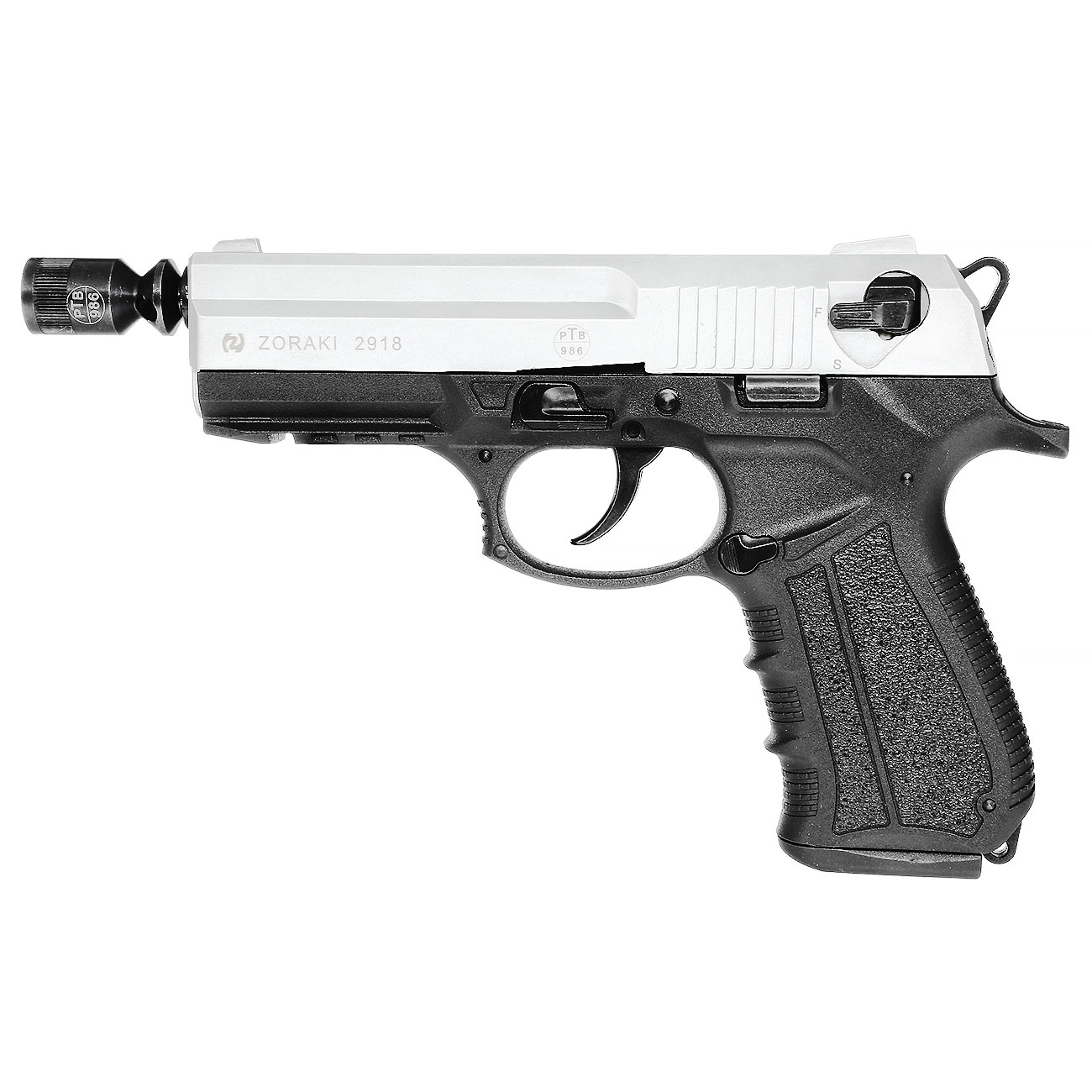 Zoraki 2918 Schreckschuss Pistole Kal. 9mm P.A.K. matt chrom Bild 11