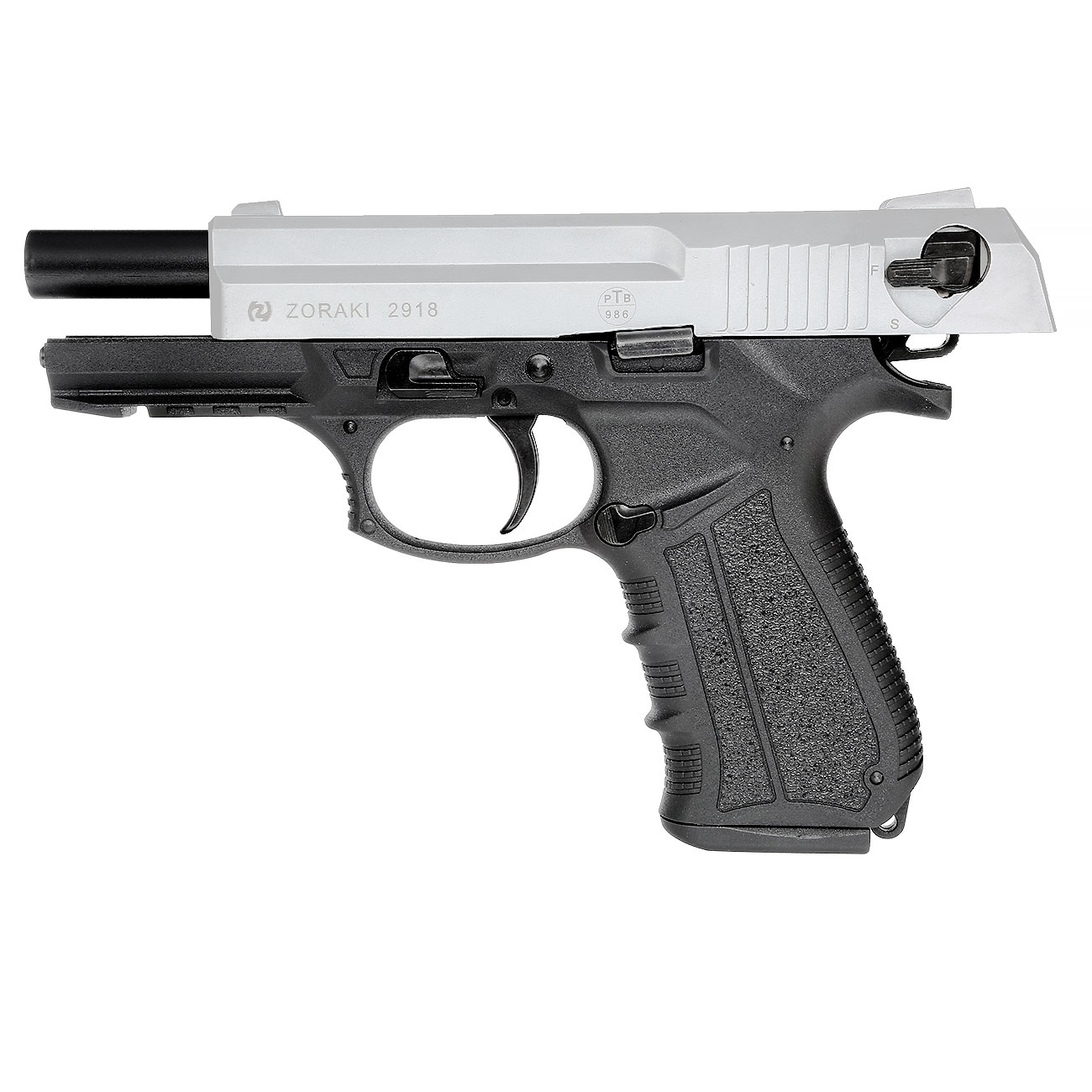 Zoraki 2918 Schreckschuss Pistole Kal. 9mm P.A.K. matt chrom Bild 7
