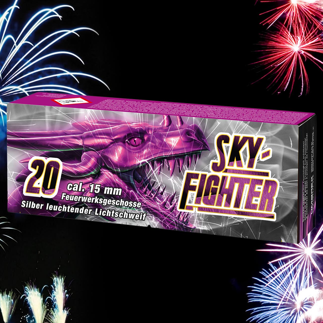 Sky Fighter Signaleffekte mit silber leuchtendem Lichtschweif 20 Stck fr Schreckschusswaffen