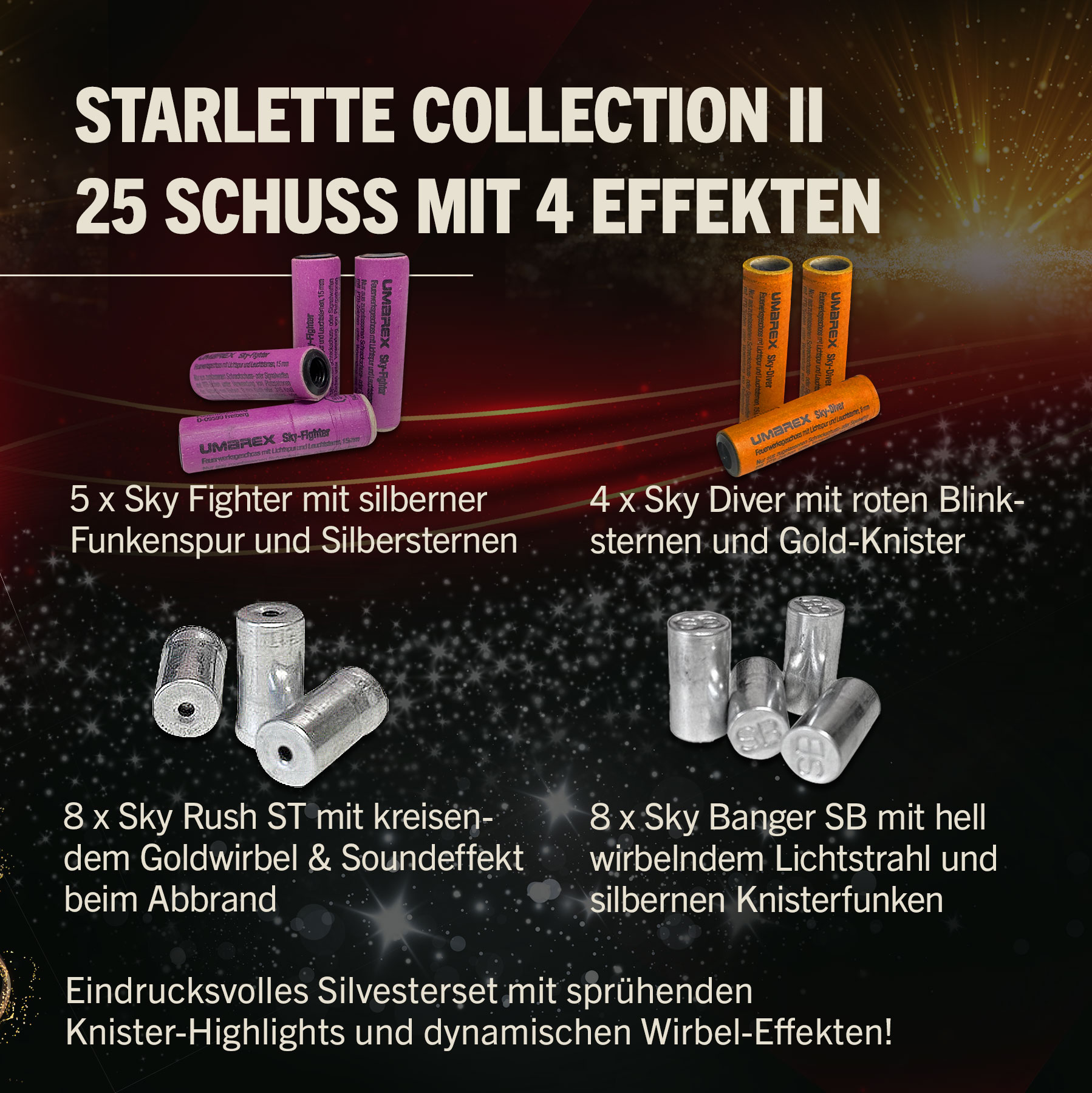 Starlette Collection II 25-teilig Signaleffekte f�r Schreckschusswaffen Bild 1