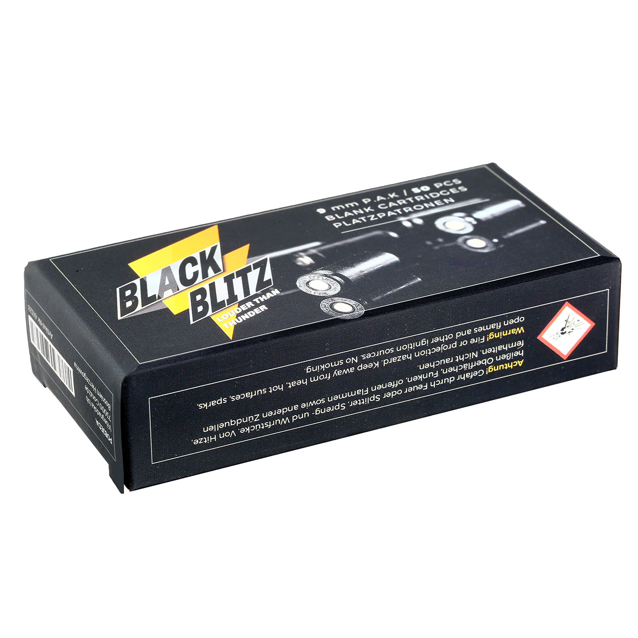 Pobjeda Black Blitz Knallpatronen 9mm P.A.K. schwarze Messinghlse 50 Schuss Bild 5