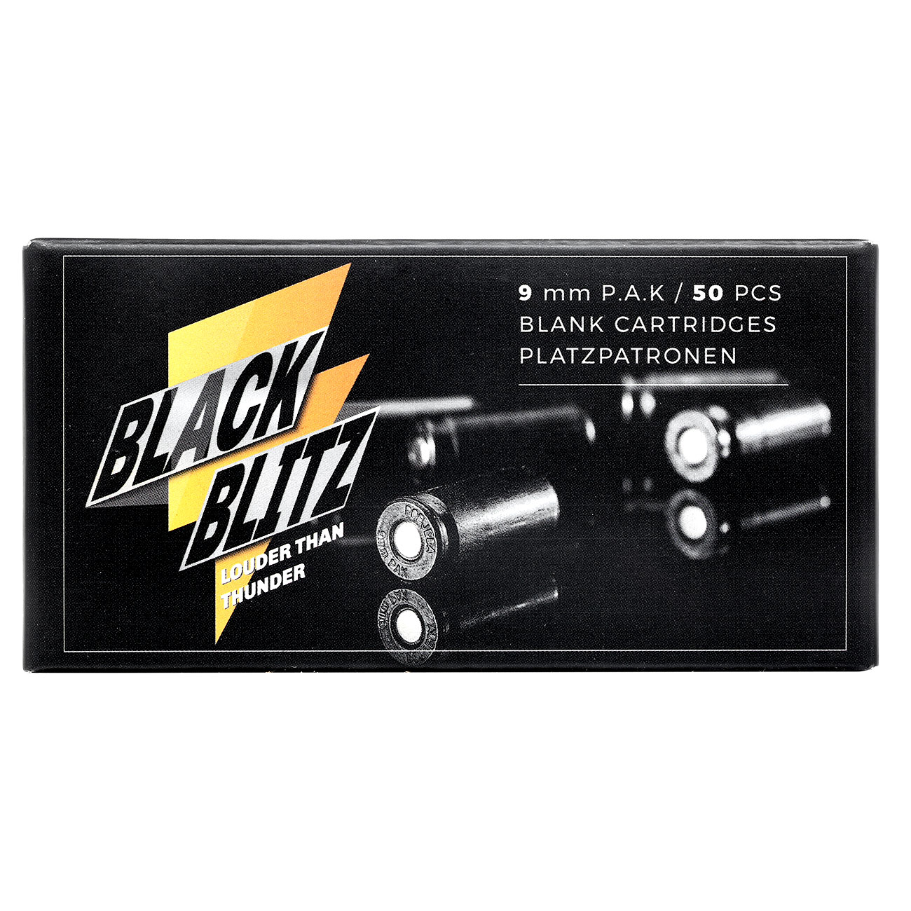 Pobjeda Black Blitz Knallpatronen 9mm P.A.K. schwarze Messinghlse 50 Schuss Bild 6