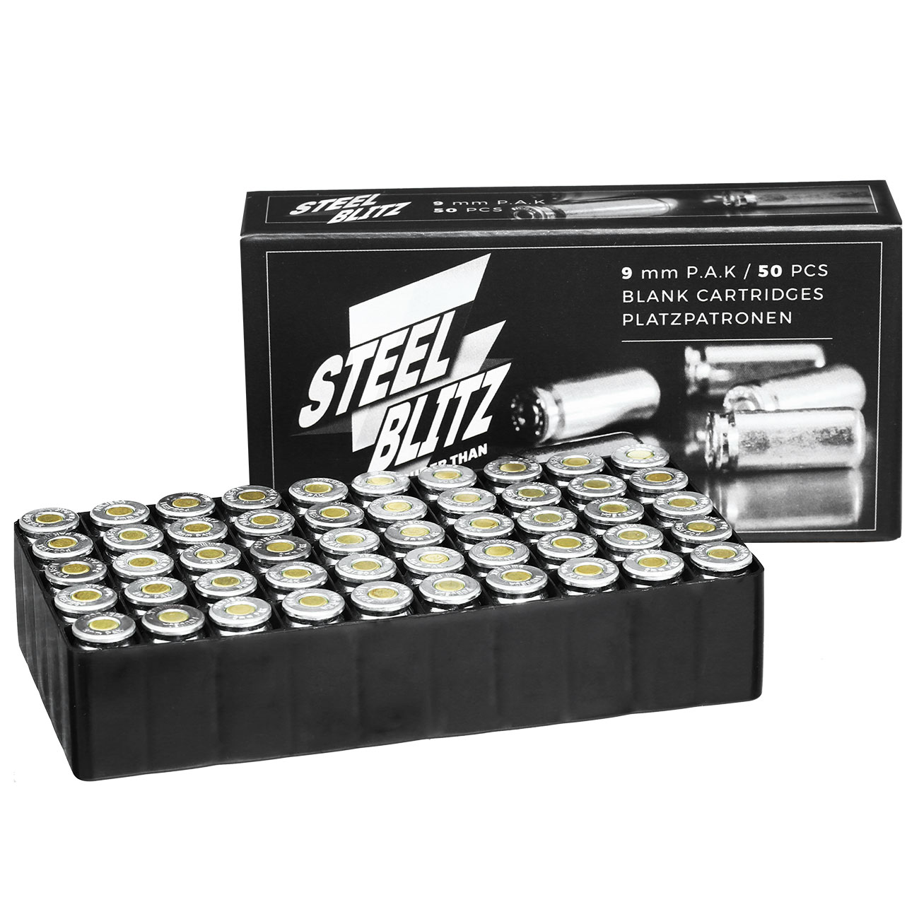 Pobjeda Steel Blitz Knallpatronen 9mm P.A.K. 50 Stck Bild 2