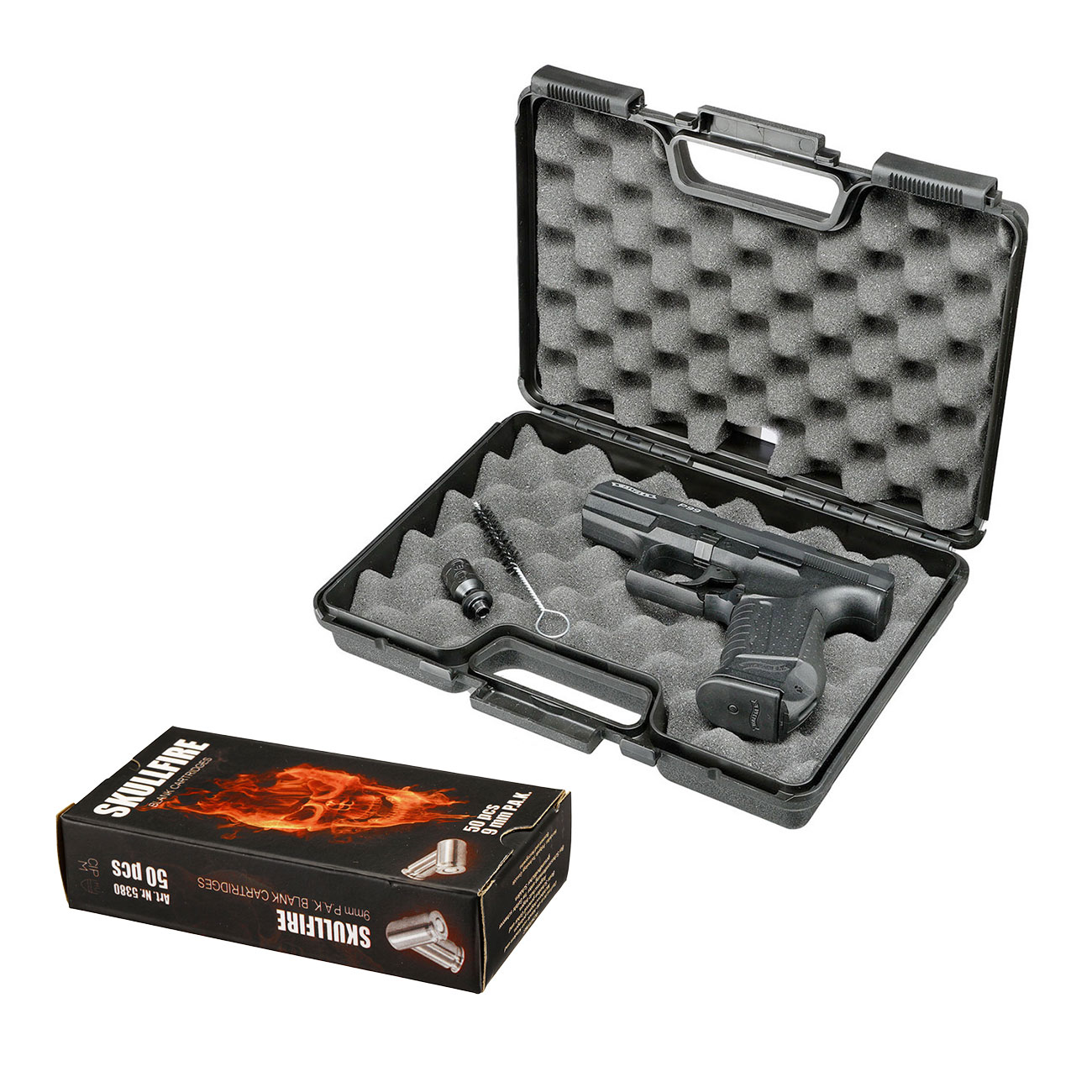 Walther P99 Schreckschuss Pistole Kal. 9mm P.A.K. brniert + 50 Schuss Skullfire Platzpatronen Bild 4