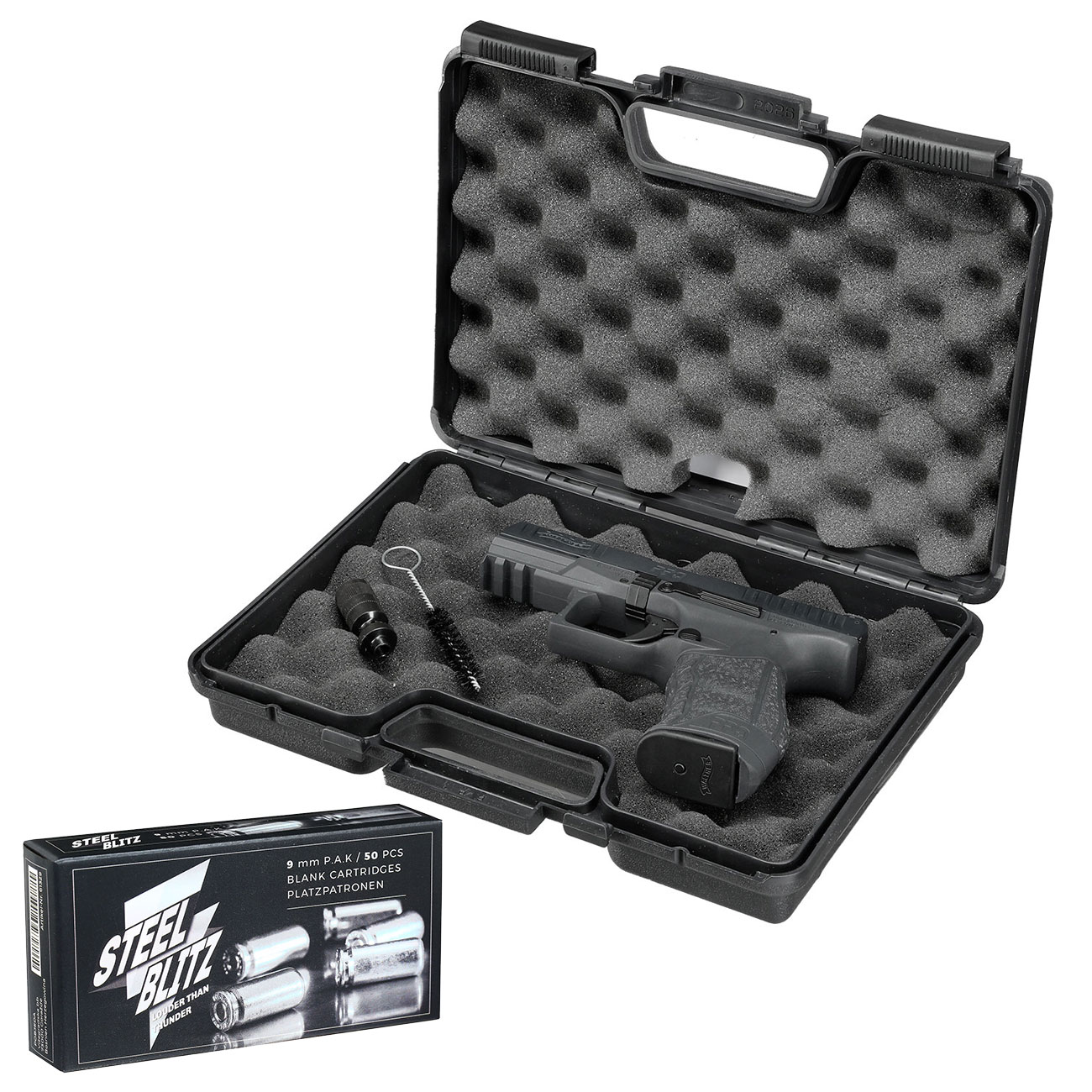 Walther PPQ M2 Schreckschuss Pistole Kal. 9mm P.A.K. + 50 Schuss Pobjeda Steel Blitz Bild 4