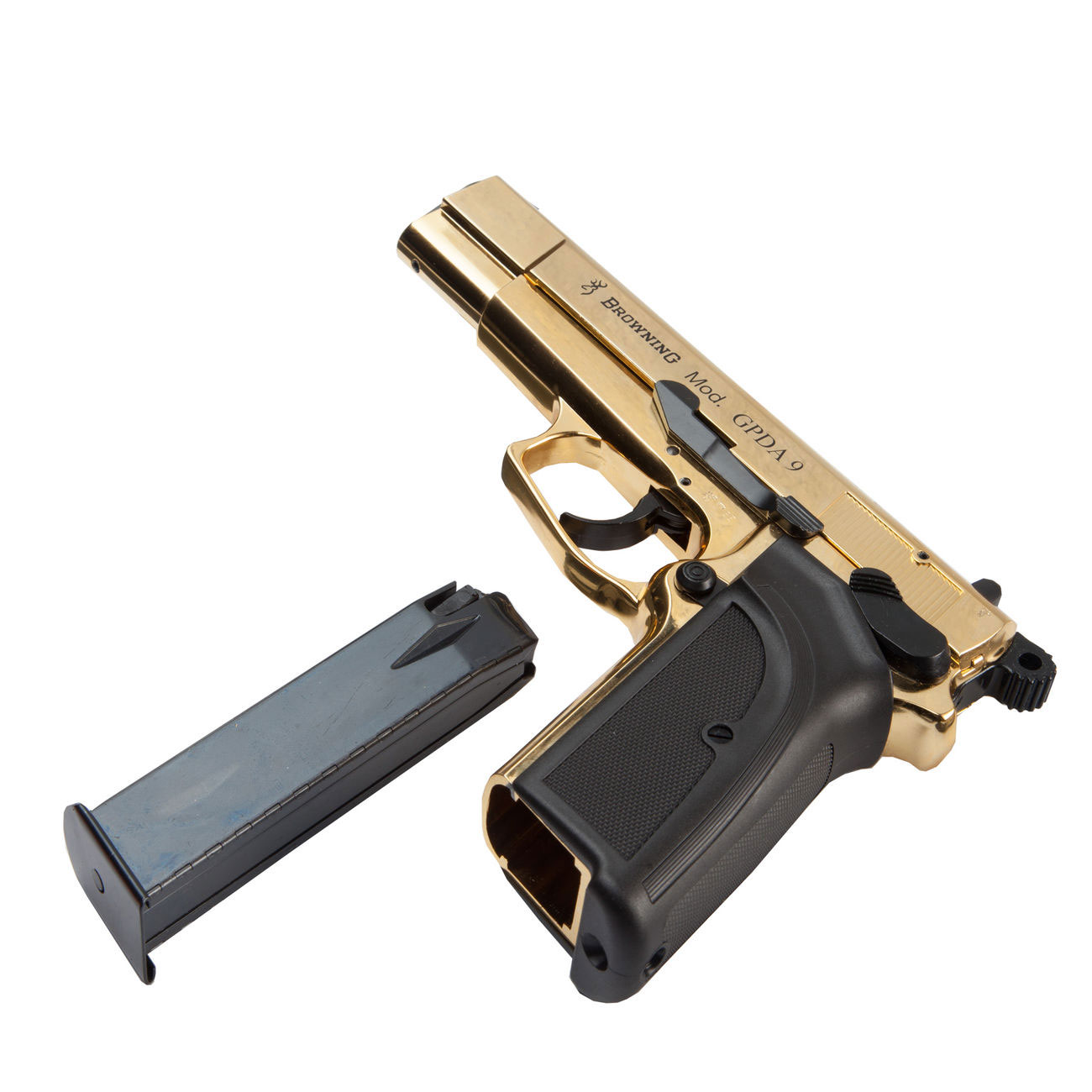 Browning GPDA9 Schreckschuss Pistole 9mm P.A.K. gold finish + 50 Schuss Pobjeda Steel Blitz Bild 1