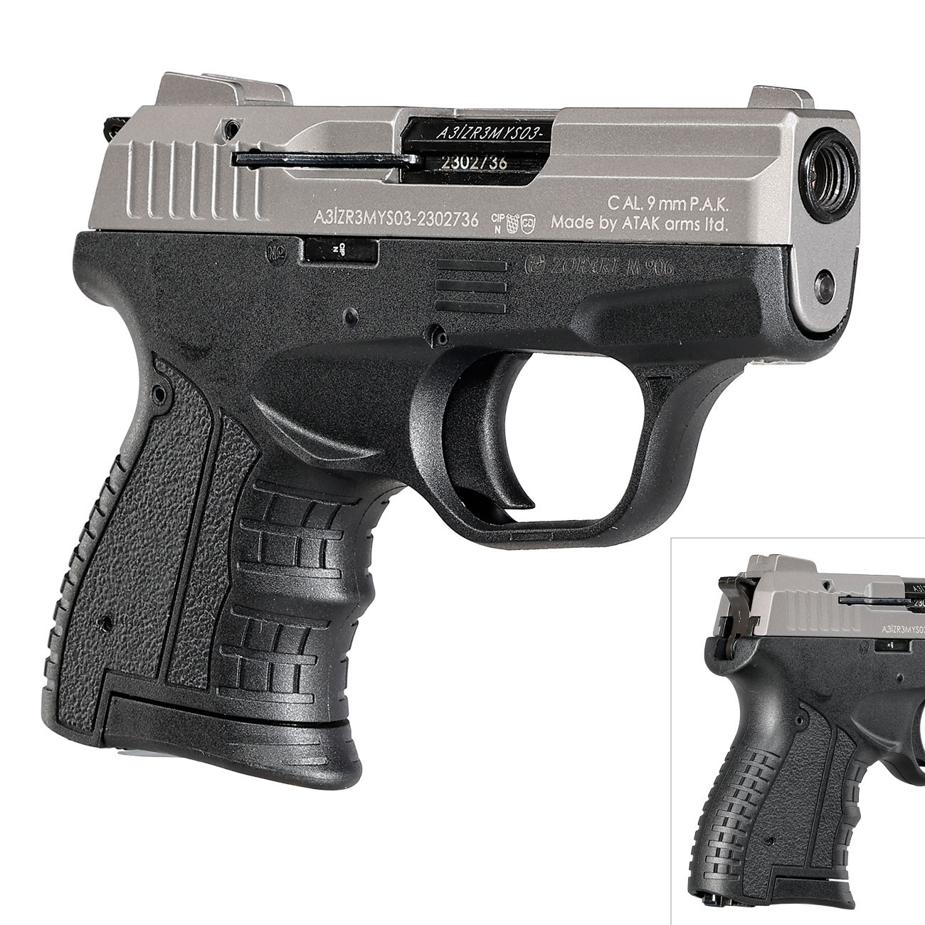 Zoraki 906 Schreckschusspistole 9mm P.A.K. titan inkl. 50 Schuss Pobjeda Steel Blitz Platzpatronen Bild 9