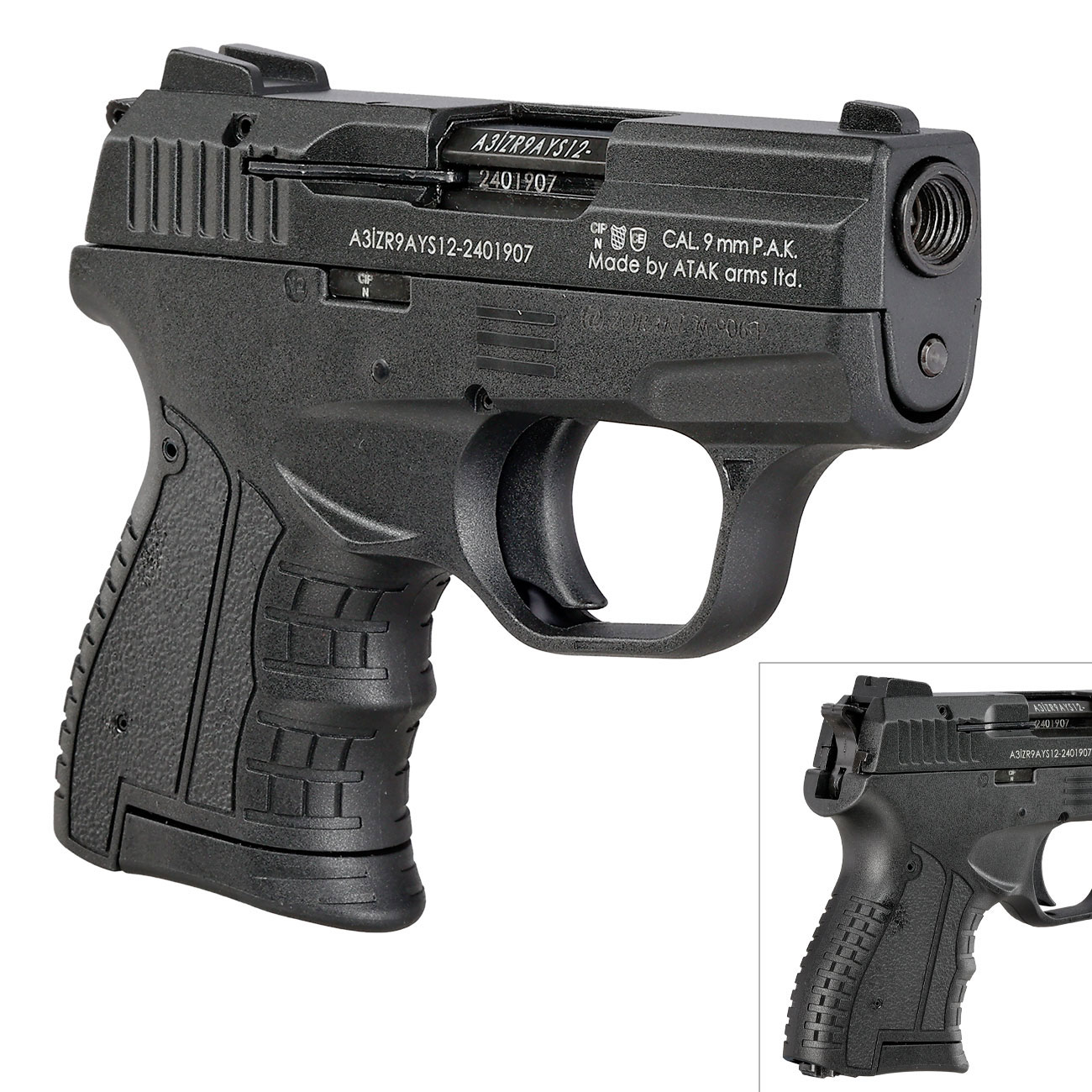 Zoraki Schreckschusspistole 906 Kal. 9mm P.A.K. brniert inkl. 50 Schuss Pobjeda Steel Blitz Bild 9