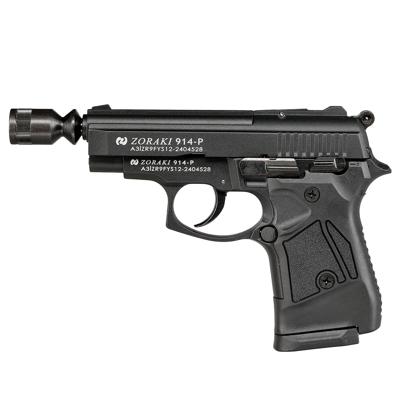 Zoraki 914 brniert Schreckschuss Pistole Kal. 9 mm P.A.K. + 50 Schuss Pobjeda Steel Blitz Bild 10