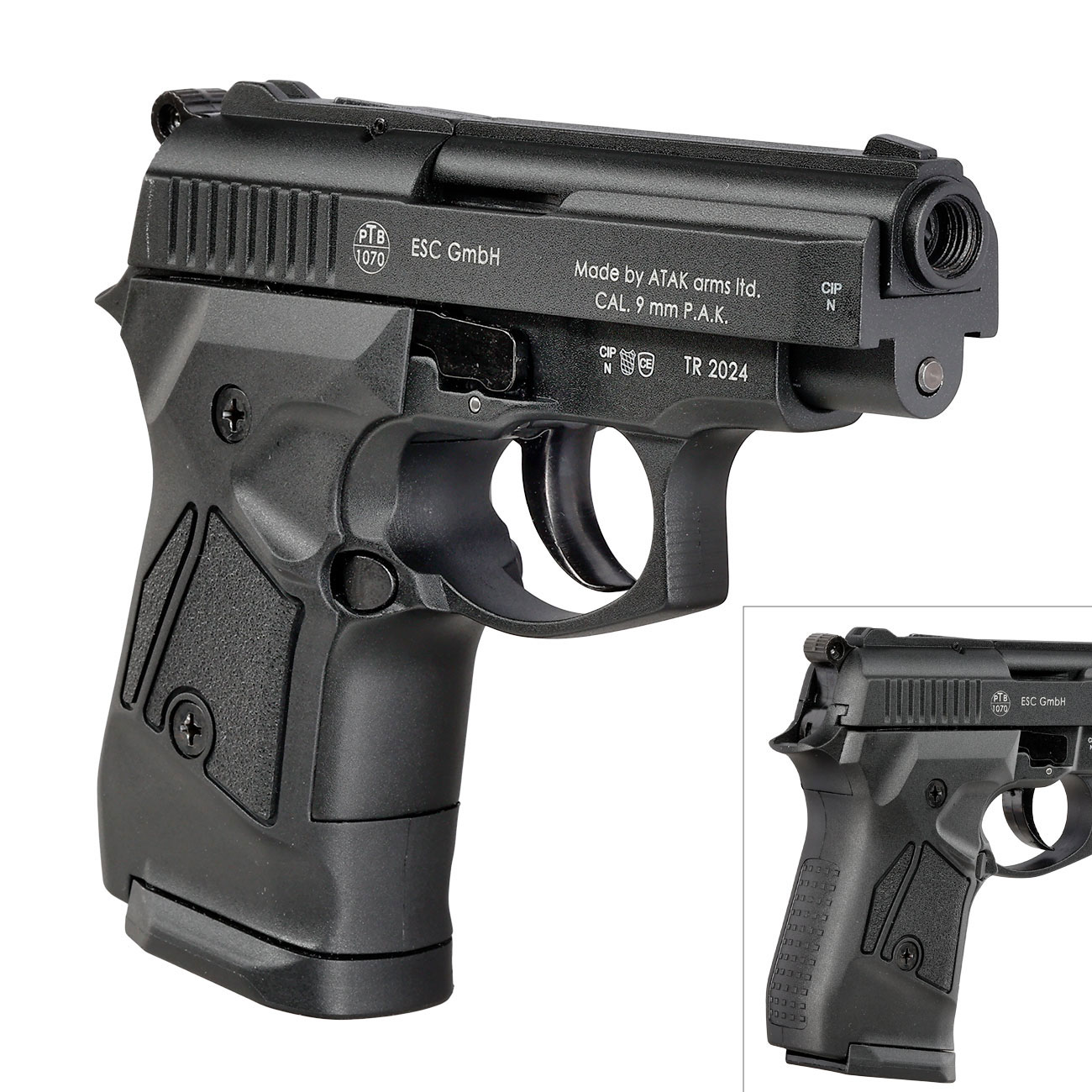 Zoraki 914 brniert Schreckschuss Pistole Kal. 9 mm P.A.K. + 50 Schuss Pobjeda Steel Blitz Bild 9