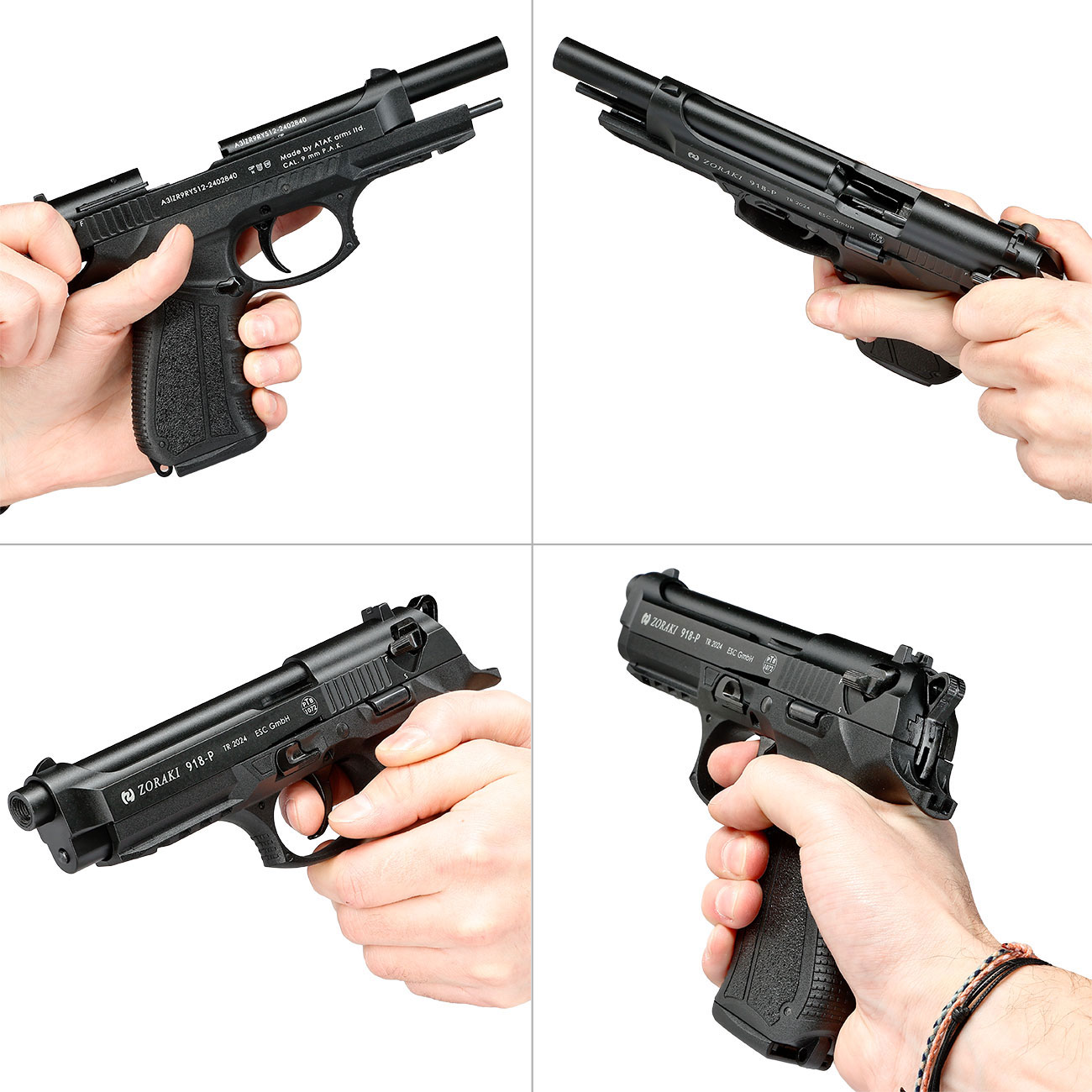Zoraki 918 Schreckschuss-Pistole Kal. 9mm P.A. brniert inkl. 50 Schuss Pobjeda Steel Blitz Bild 11
