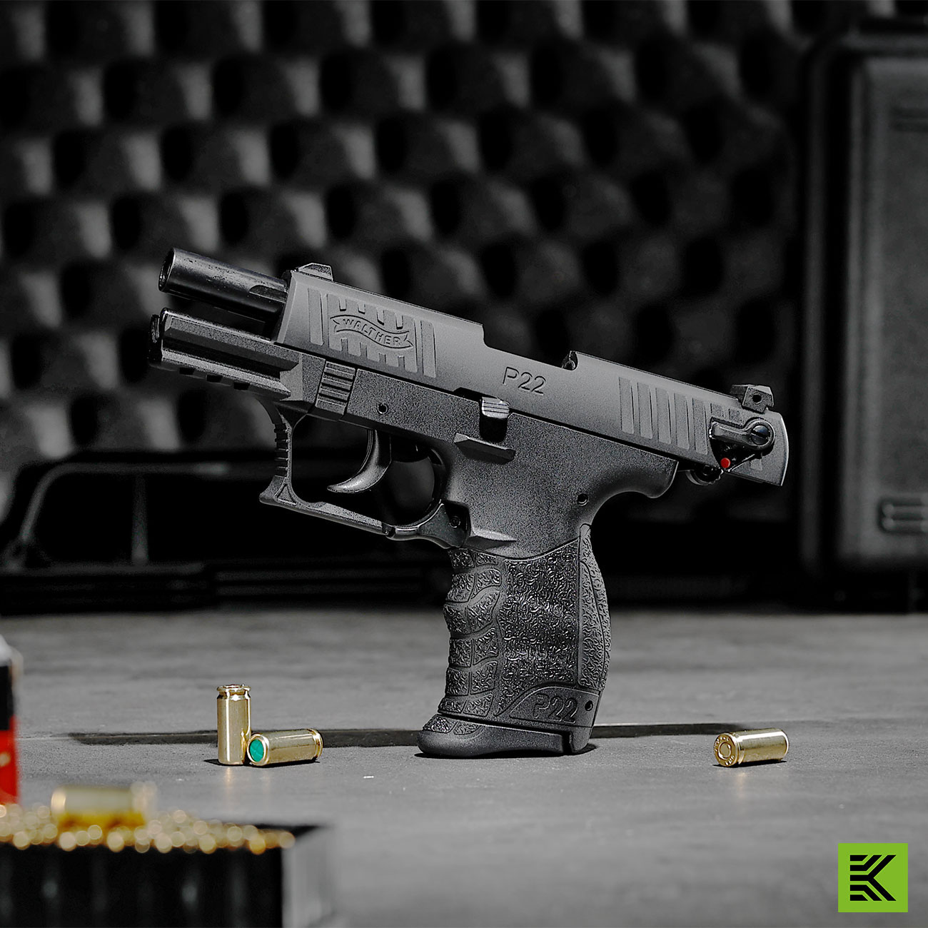 Walther P22Q Schreckschuss Pistole Kal. 9mm P.A.K. brniert + 50 Schuss Black Blitz Bild 1