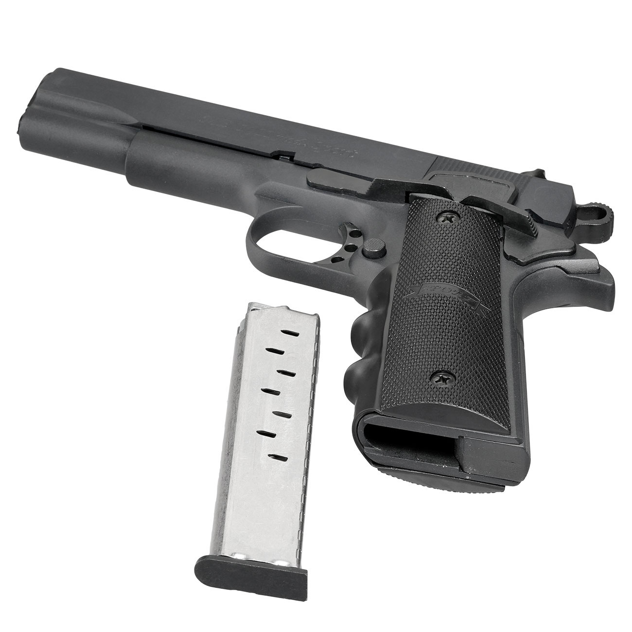 ME 1911 Schreckschuss Pistole Kal. 9mm P.A.K. brniert + 50 Schuss Black Blitz Platzpatronen Bild 6