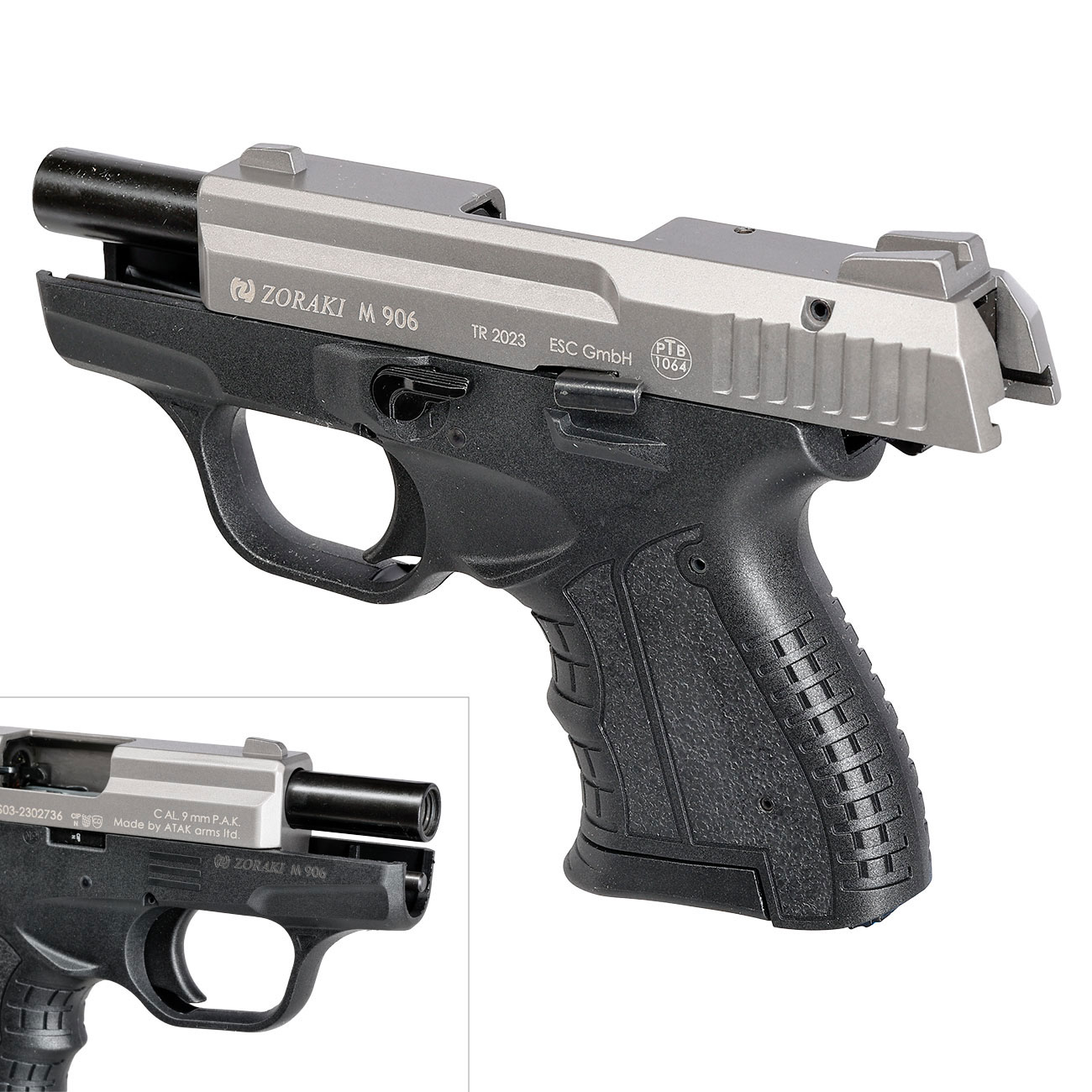 Zoraki 906 Schreckschusspistole 9mm P.A.K. titan + 50 Schuss Pobjeda Black Blitz Platzpatronen Bild 8
