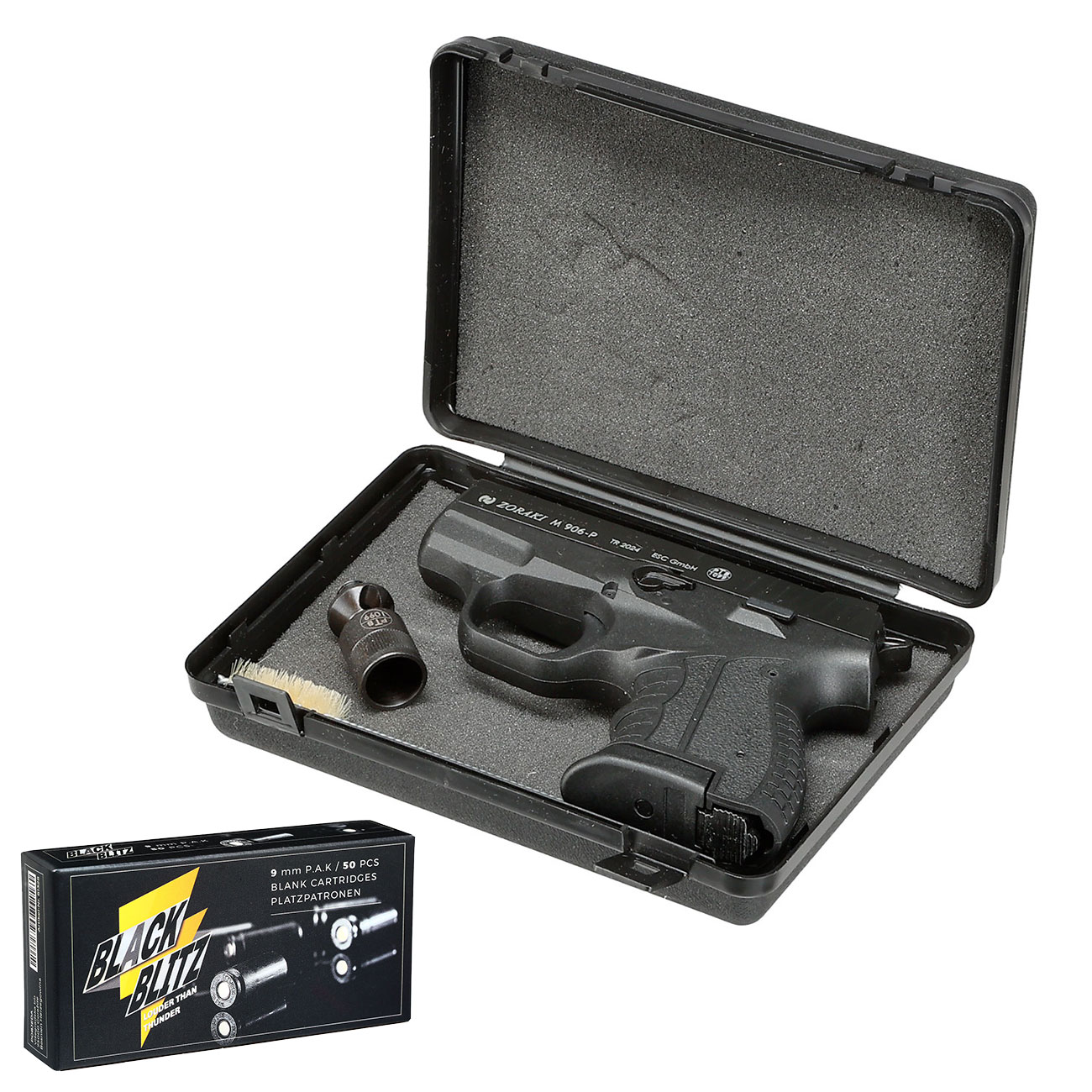 Zoraki 906 Schreckschusspistole 9mm P.A.K. brniert + 50 Schuss Pobjeda Black Blitz Platzpatronen Bild 4