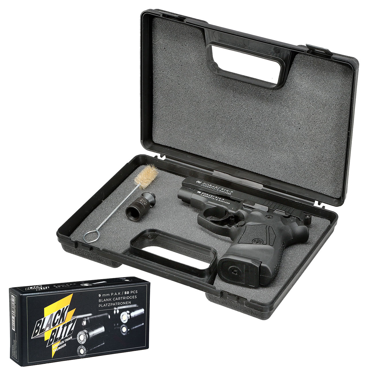 Zoraki 914 Schreckschuss Pistole Kal. 9mm P.A.K. brniert + 50 Schuss Pobjeda Black Blitz Bild 4