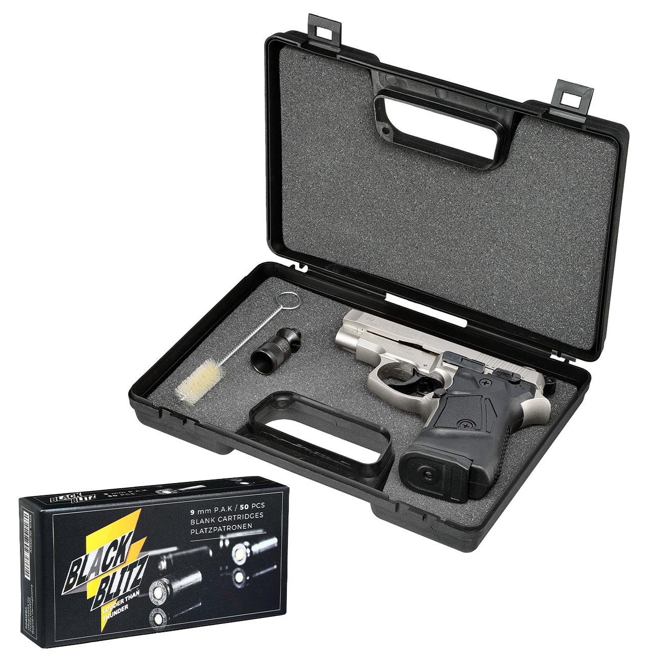 Zoraki 914 Schreckschuss Pistole Kal. 9mm P.A.K. satina + 50 Schuss Pobjeda Black Blitz Bild 4