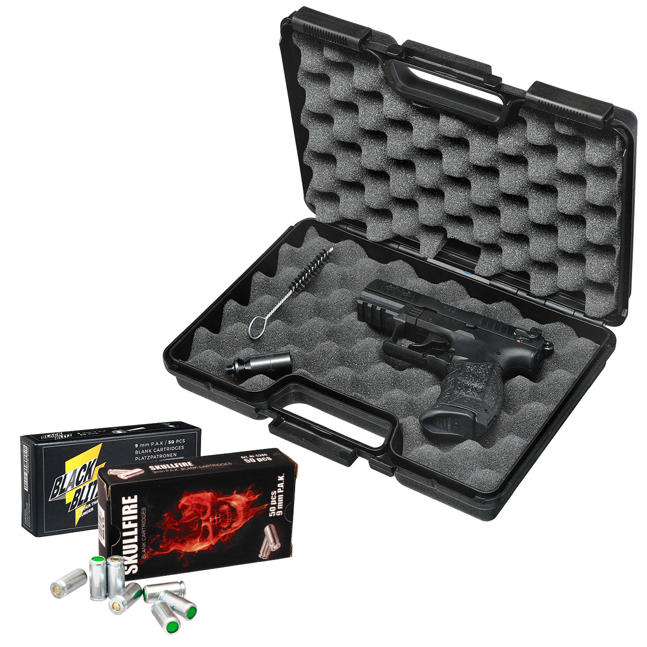 Walther P22Q Schreckschuss Pistole 9mm P.A.K. schwarz inklusive 2x 50 Platzpatronen SET Bild 4