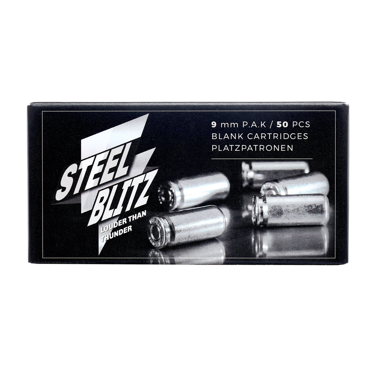 Pobjeda Steel Blitz Knallpatronen 9mm P.A.K. Messinghlse 100 Schuss Bild 4