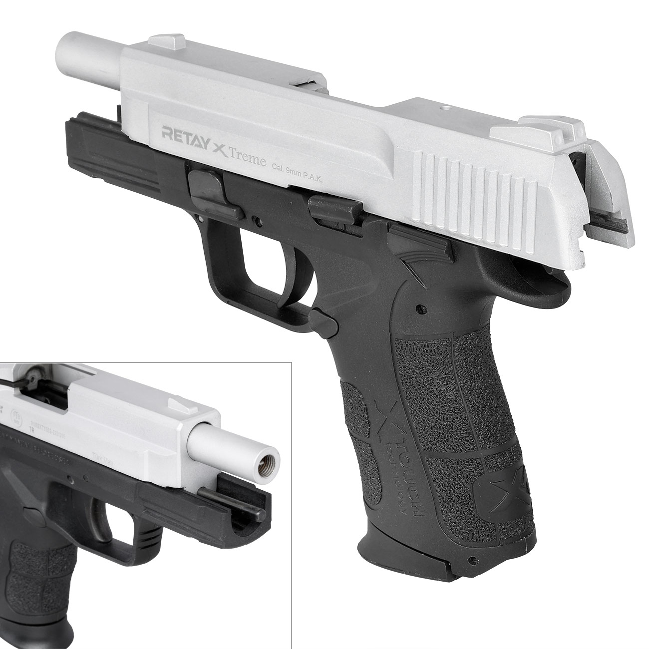 Retay X Treme Schreckschuss Pistole 9mm P.A.K. nickel Bild 8
