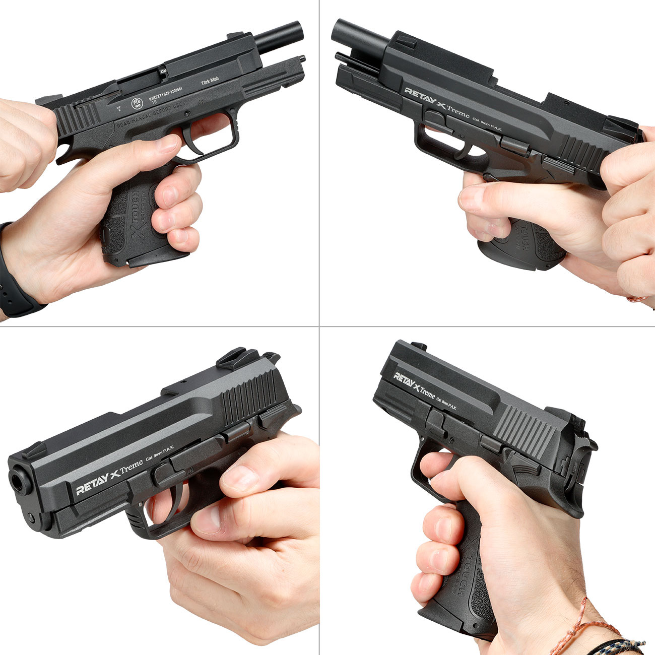 Retay X Treme Schreckschuss Pistole 9mm P.A.K. brniert inkl. 2x 50 Platzpatronen Bild 11