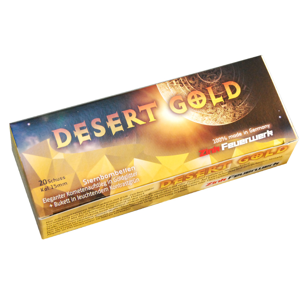 Zink Feuerwerk Desert Gold 20 Schuss Signaleffekte für Schreckschusswaffen Bild 1