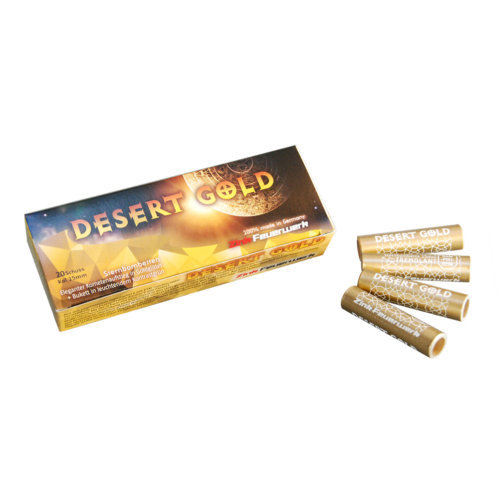 Zink Desert Gold Sternbombetten Goldglitter - 20 Schuss Signaleffekte fr Schreckschusswaffen Bild 2