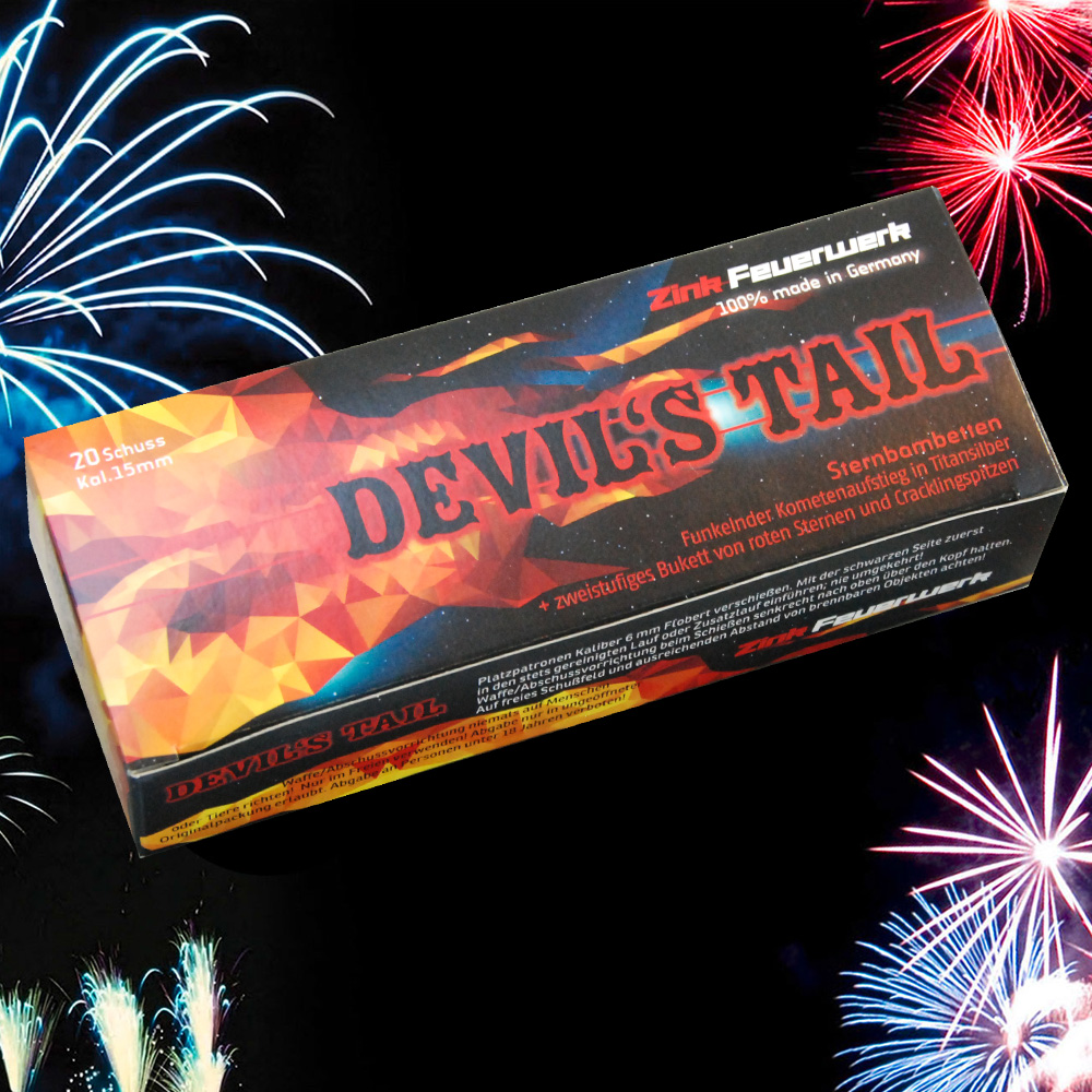 Zink Feuerwerk Devil`s Tail 20 Schuss Signaleffekte fr Schreckschusswaffen