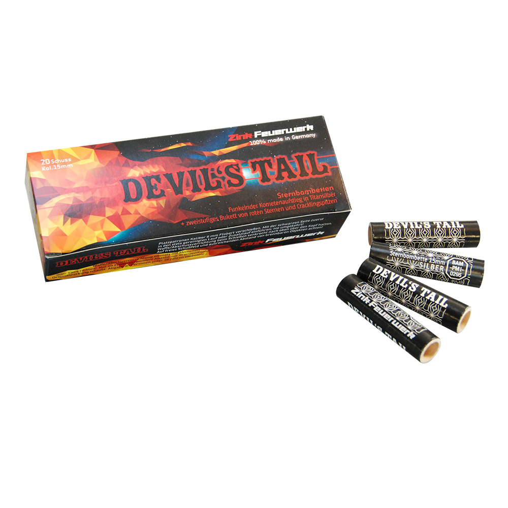 Zink Feuerwerk Devil`s Tail 20 Schuss Signaleffekte fr Schreckschusswaffen Bild 2