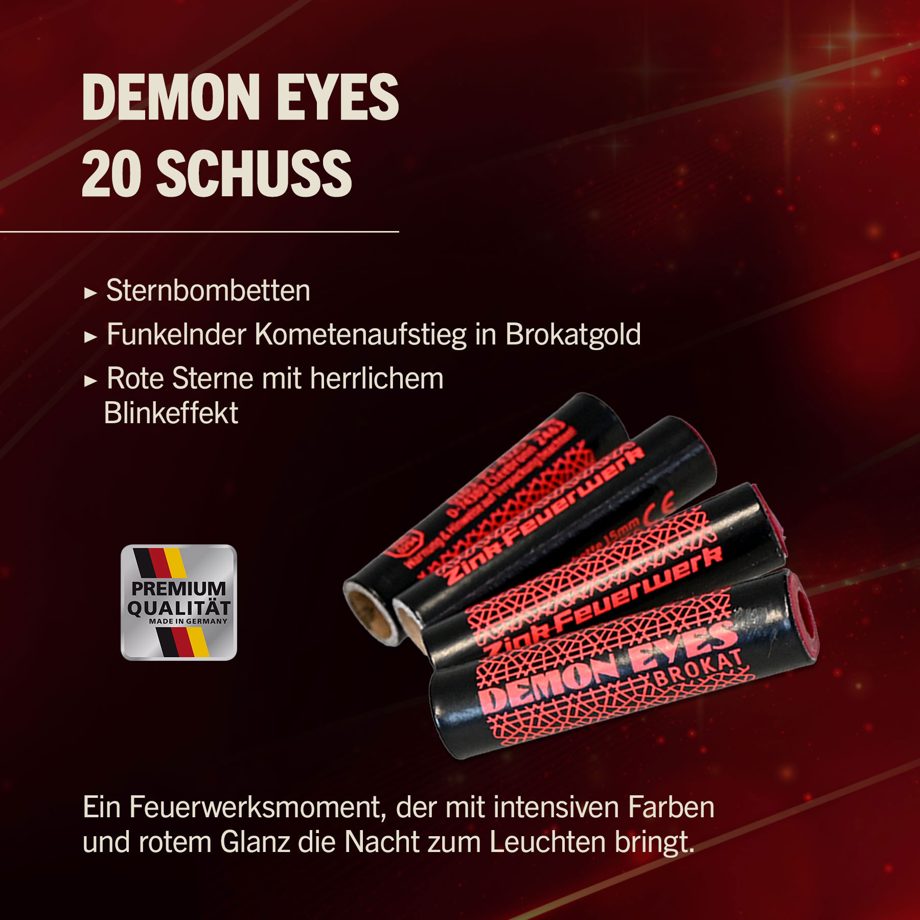 Zink Feuerwerk Demon Eyes 20 Schuss Signaleffekte fr Schreckschusswaffen Bild 1