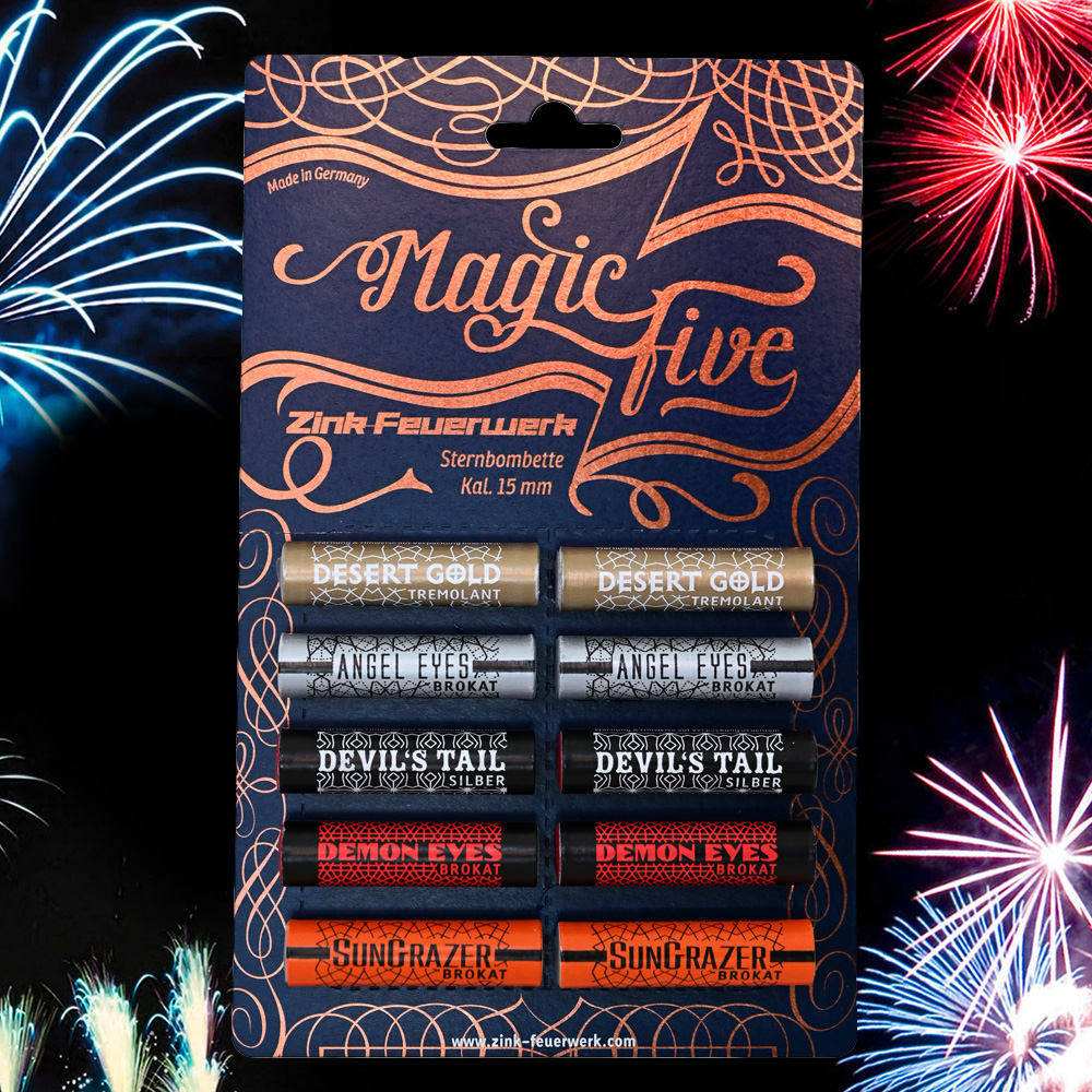 Zink Feuerwerk Magic Five 10-teilig Signaleffekte für Schreckschusswaffen