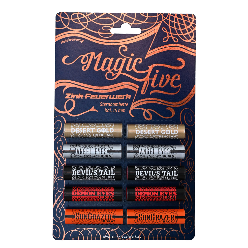 Zink Feuerwerk Magic Five 10-teilig Signaleffekte für Schreckschusswaffen Bild 1