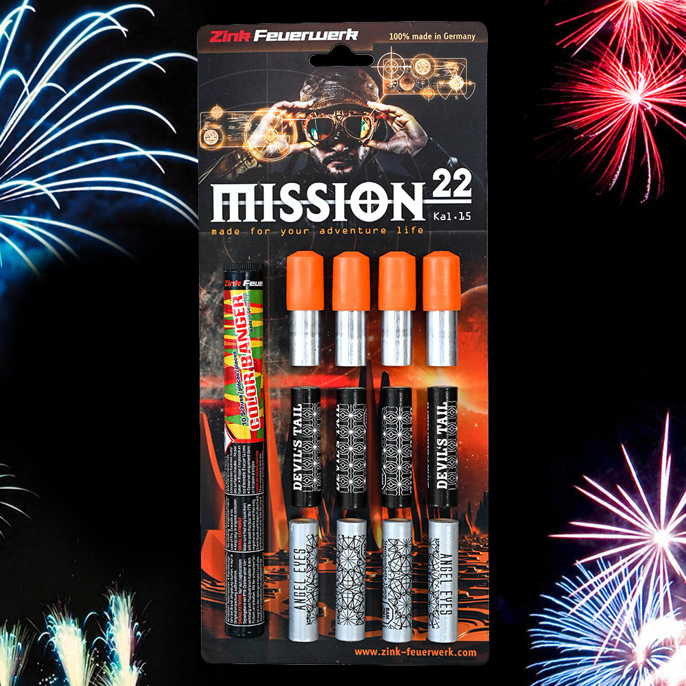Zink Feuerwerk Mission 22-teilig Signaleffekte für Schreckschusswaffen