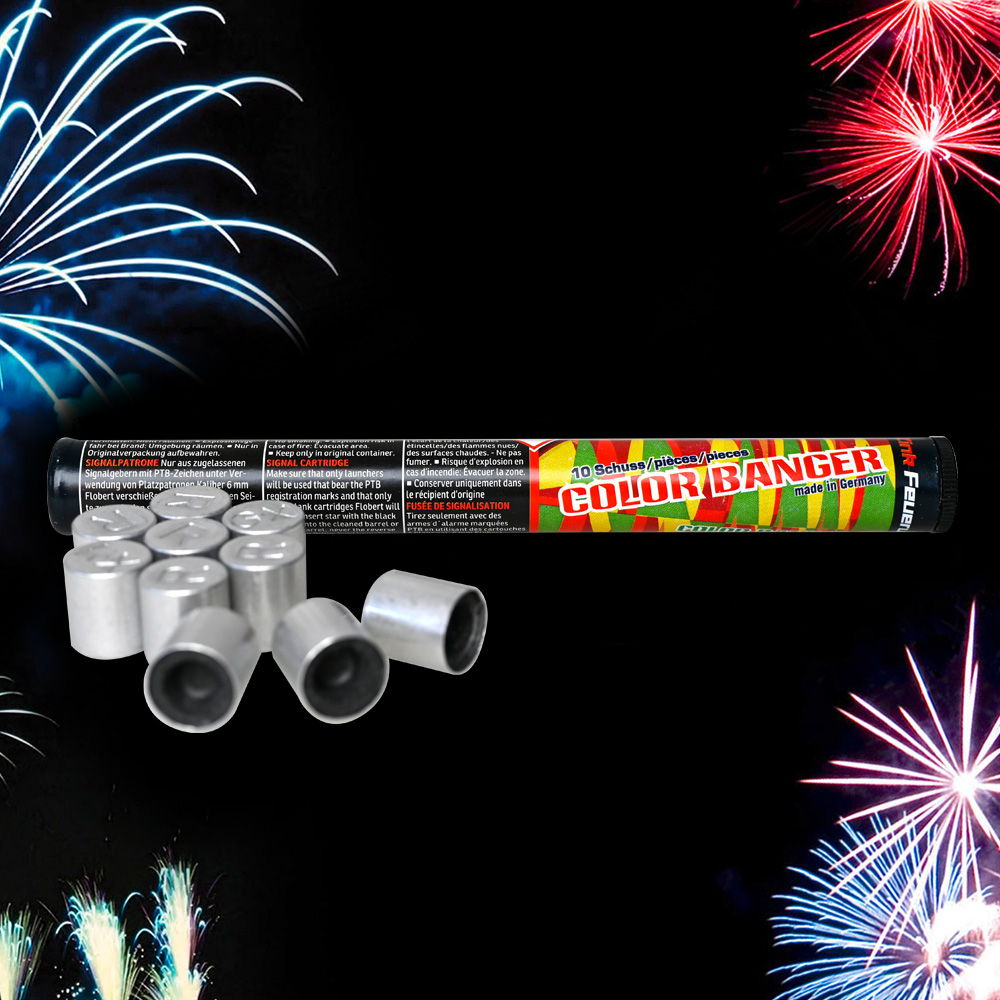 Zink Feuerwerk Color Banger 10 Schuss Signalsterne fr Schreckschusswaffen