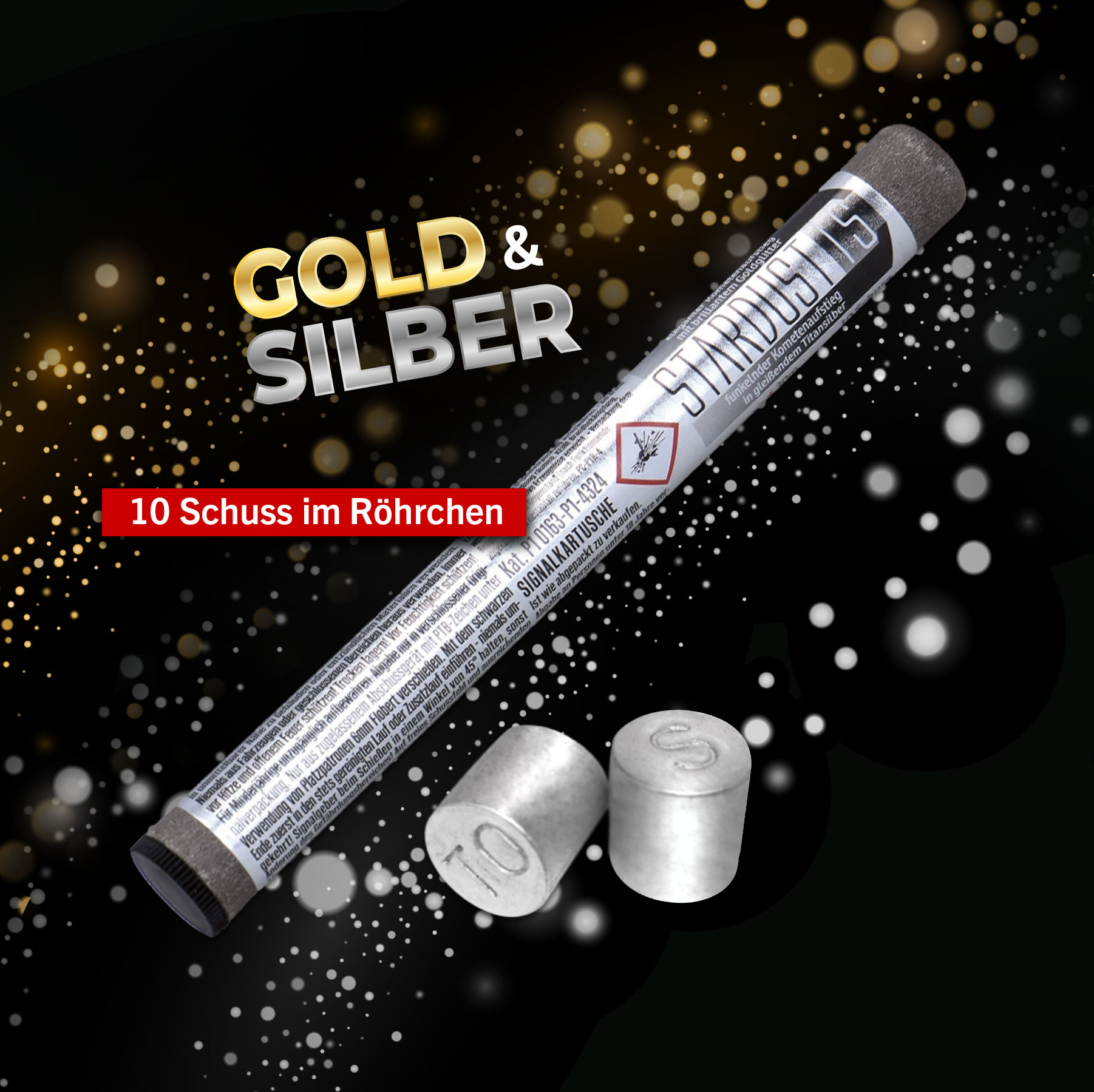 Zink Feuerwerk Stardust TS 10 Schuss Signalsterne f�r Schreckschusswaffen