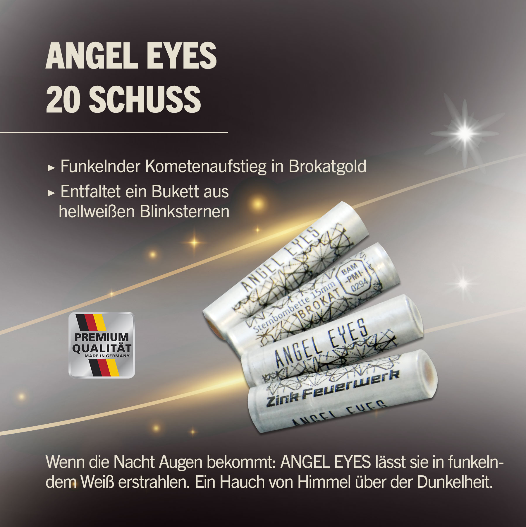 Zink Feuerwerk Angel Eyes 20 Schuss Signaleffekte für Schreckschusswaffen Bild 1
