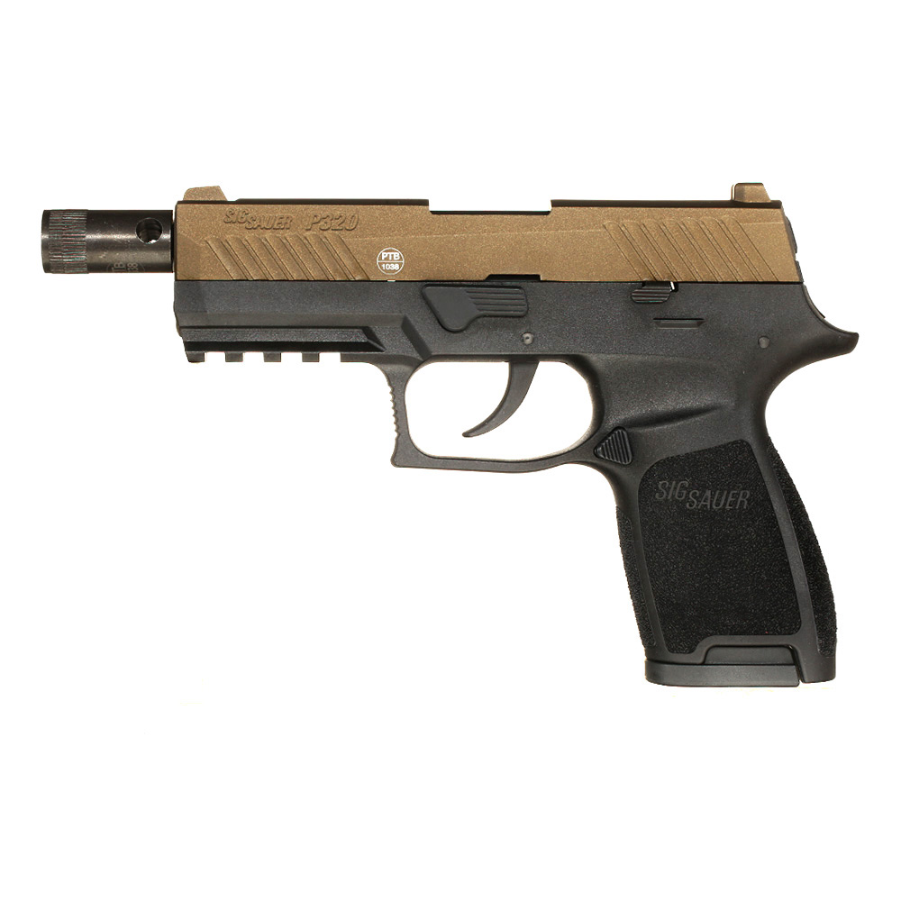 Sig Sauer P320 Schreckschuss Pistole 9mm P.A.K. midnight bronze inkl. 100 Schuss Platzpatronen, Ersatzmagazin und Holster Bild 1