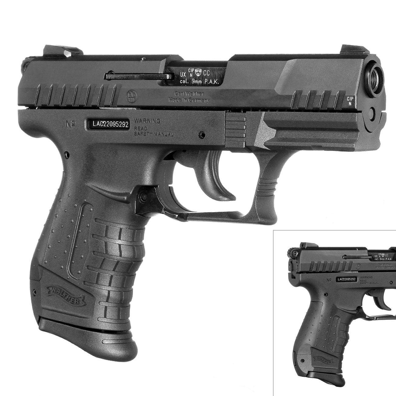 Walther P22 Ready Schreckschuss Pistole 9mm P.A.K. brniert Bild 1