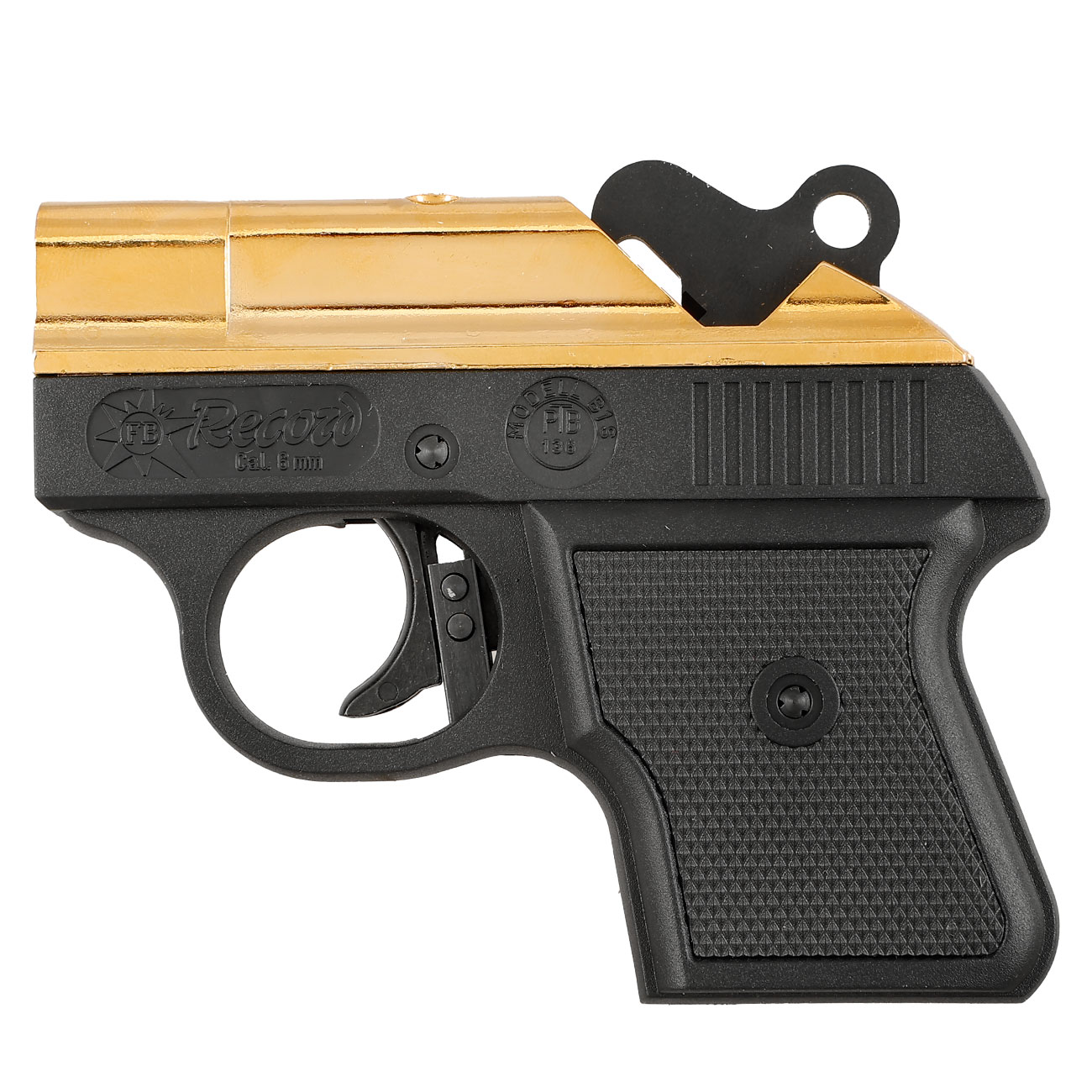 Record Derringer Schreckschusspistole 6 mm Flobert Gold