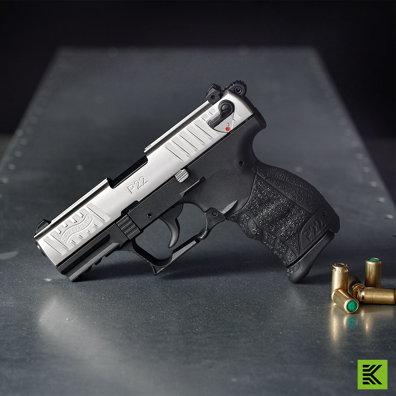 Walther P22Q Schreckschuss Pistole 9mm P.A.K. nickel inkl. austauschbare Griffrcken (S, L) Bild 1
