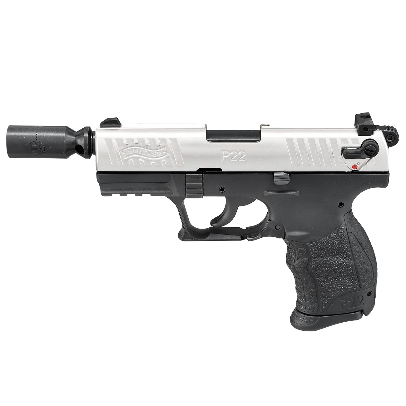Walther P22Q Schreckschuss Pistole 9mm P.A.K. nickel inkl. austauschbare Griffrcken (S, L) Bild 10
