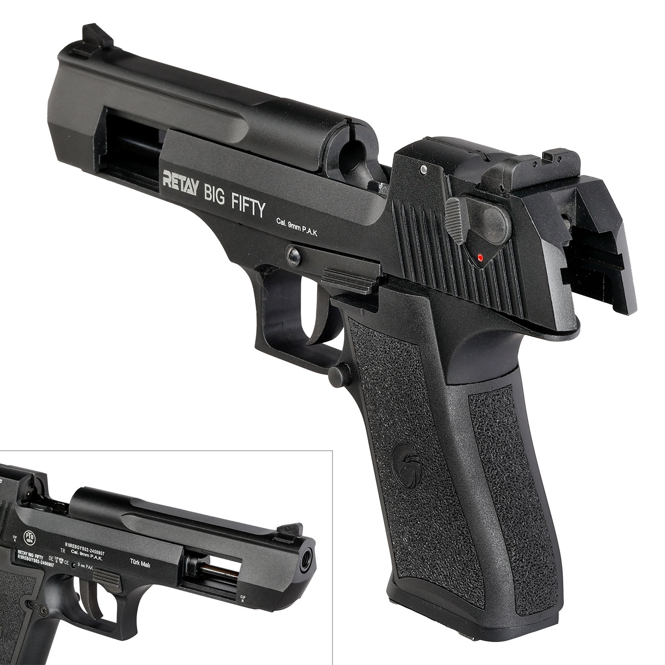 Retay Big Fifty Schreckschusspistole 9mm P.A.K. brniert Bild 8