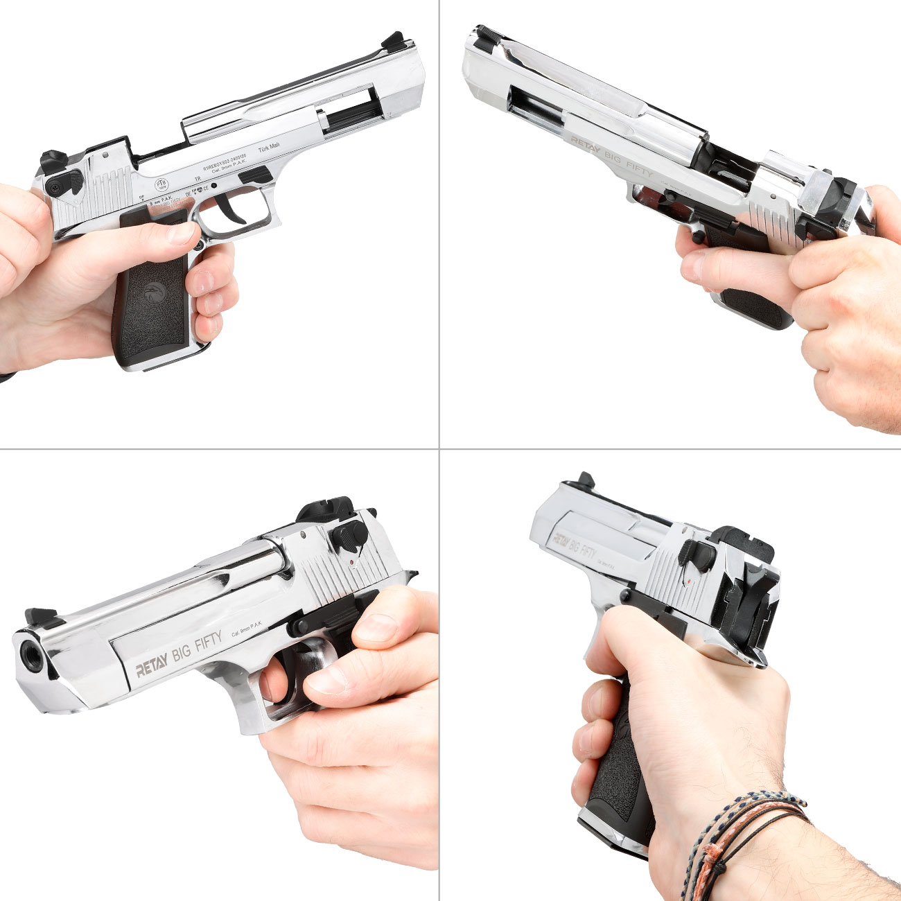 Retay Big Fifty Schreckschusspistole 9mm P.A.K. chrome-finish Bild 11
