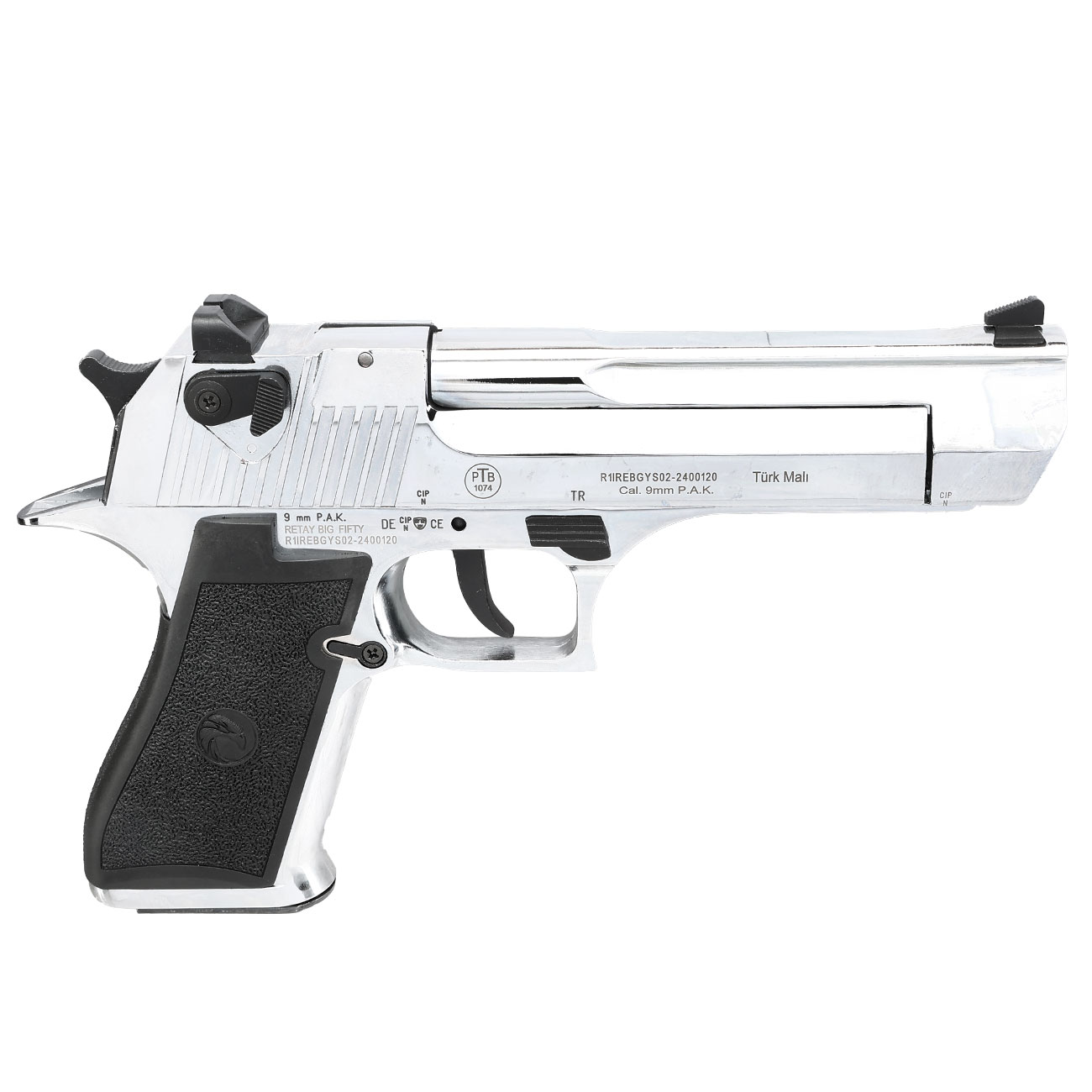 Retay Big Fifty Schreckschusspistole 9mm P.A.K. chrome-finish Bild 3