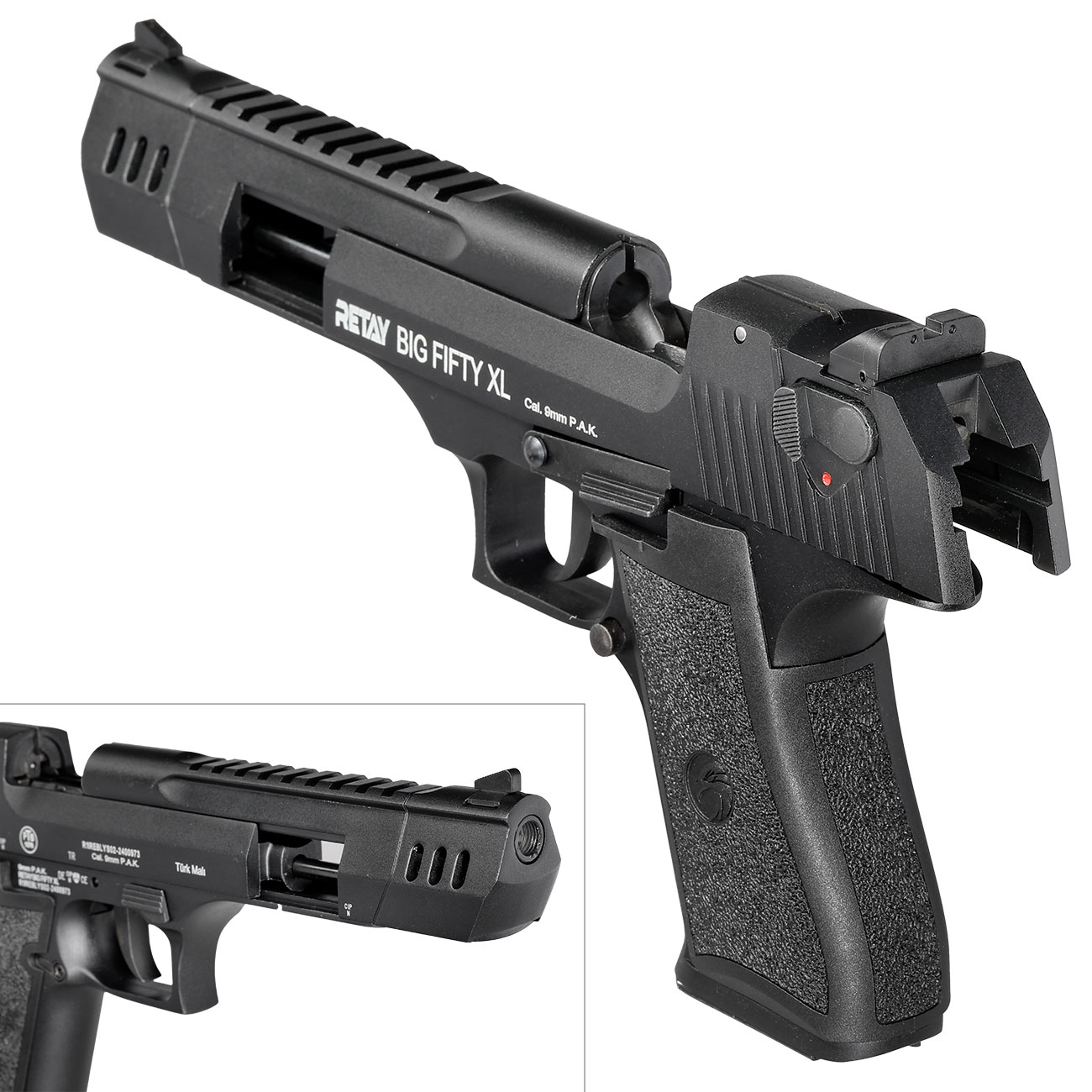 Retay Big Fifty XL Schreckschusspistole 9mm P.A.K. brniert Bild 8